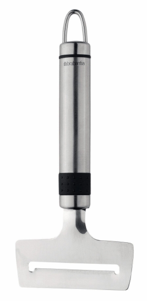 Нож для сыра Brabantia. 211102211102 Нож для сыра Brabantia. 211102211102Нож для сыра Brabantia, изготовленный из нержавеющей стали, обладает исключительным качеством. Он превосходно подходит для нарезки твердых и мягких сыров. В зависимости от угла наклона лопатки, толщина нарезки сыра может изменяться. Нож оснащен эргономичной ручкой, не скользит в руках и делает резку удобной и безопасной. Нож для сыра Brabantia займет достойное место среди аксессуаров на вашей кухне. «Если хотите сэкономить, лучше купить один классный нож... Один небольшой, универсальный, которым можно делать буквально все. Еще один чуть побольше - резать хлеб, разбираться с мясом, разделывать курицу. Ну и маленький нож, которым можно почистить овощи, снять цедру, что-то измельчить.»