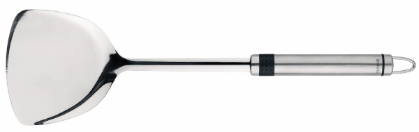 Лопатка Brabantia. 381461381461 Лопатка Brabantia. 381461381461Лопатка Brabantia изготовлена из высококачественной стали. Такой лопаткой удобно перемешивать, переворачивать блюда при жарке (например, стейки, отбивные или рыбу), а также раскладывать блюда на тарелки. Ручка оснащена небольшой петелькой, за которую лопатку можно подвесить в любом удобном для вас месте. Практичная и удобная лопатка Brabantia займет достойное место среди аксессуаров на вашей кухне. Характеристики: Материал: сталь. Длина лопатки: 34 см. Размер рабочей части: 8,5 см х 10 см. Артикул: 381461. Гарантия производителя: 5 лет.