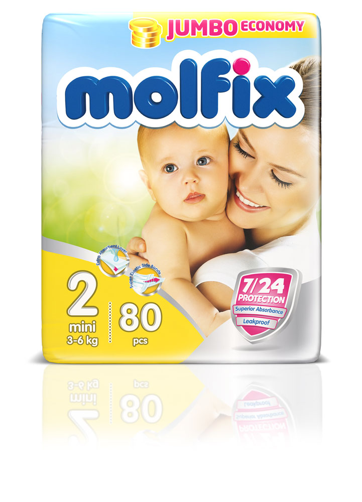 Molfix Подгузники Мини 3-6 кг 80 шт17541 Molfix Подгузники Мини 3-6 кг 80 шт17541Новинка! Ни для кого не секрет, что каждая мама хочет обеспечить защиту и комфорт для своего малыша. Новые премиальные подгузники Molfix отвечают самым высоким стандартам качества категории и соответствуют ожиданиям даже самых взыскательных мам: они отлично впитывают, тонкие и эластичные, обеспечивают малышам надежную защиту, комфорт и хорошее настроение. Подгузники Molfix дерматологически протестированы и одобрены независимым исследовательским институтом Dermatest GmbH (Германия). Особенности: • Специальный ультра впитывающий слой обеспечивает быстрое впитывание; • Тонкая анатомическая структура для комфорта малыша; • Ультра эластичные боковинки обеспечивают свободу движений; • «Дышащий» внешний слой и ультра мягкий внутренний слой для заботы о коже малыша; • Защитные барьерчики обеспечивают защиту от протеканий. В каждой упаковке подгузников Molfix веселые и красочные дизайны на подгузниках!