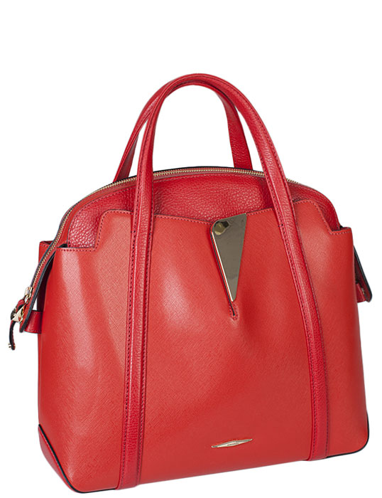 Сумка женская Eleganzza, цвет: красный. Z-2446511Z-2446511_Красный Сумка женская Eleganzza, цвет: красный. Z-2446511Z-2446511_КрасныйЖенская сумка Eleganzza выполнена из натуральной матовой кожи. У модели три отделения. Отделение по середине закрывается на застежку-молнию, внутри - втачной карман на застежке-молнии, два накладных кармашка для мелочей и телефона. Два боковых отделения открытые. Сумка оснащена удобными ручками. Качественная золотая фурнитура придает изделию благородный и статусный вид, а сочетание двух кож разных фактур смотрится очень изысканно. Дно дополнено металлическими ножками, защищающими изделие от повреждений. Главные особенности этой модели - нетривиальный силуэт, минимум деталей и роскошная фактурная кожа. К сумке прилагается текстильный чехол для хранения. Такая стильная и в то же время, элегантная сумка - станет идеальным дополнением к вашему образу!