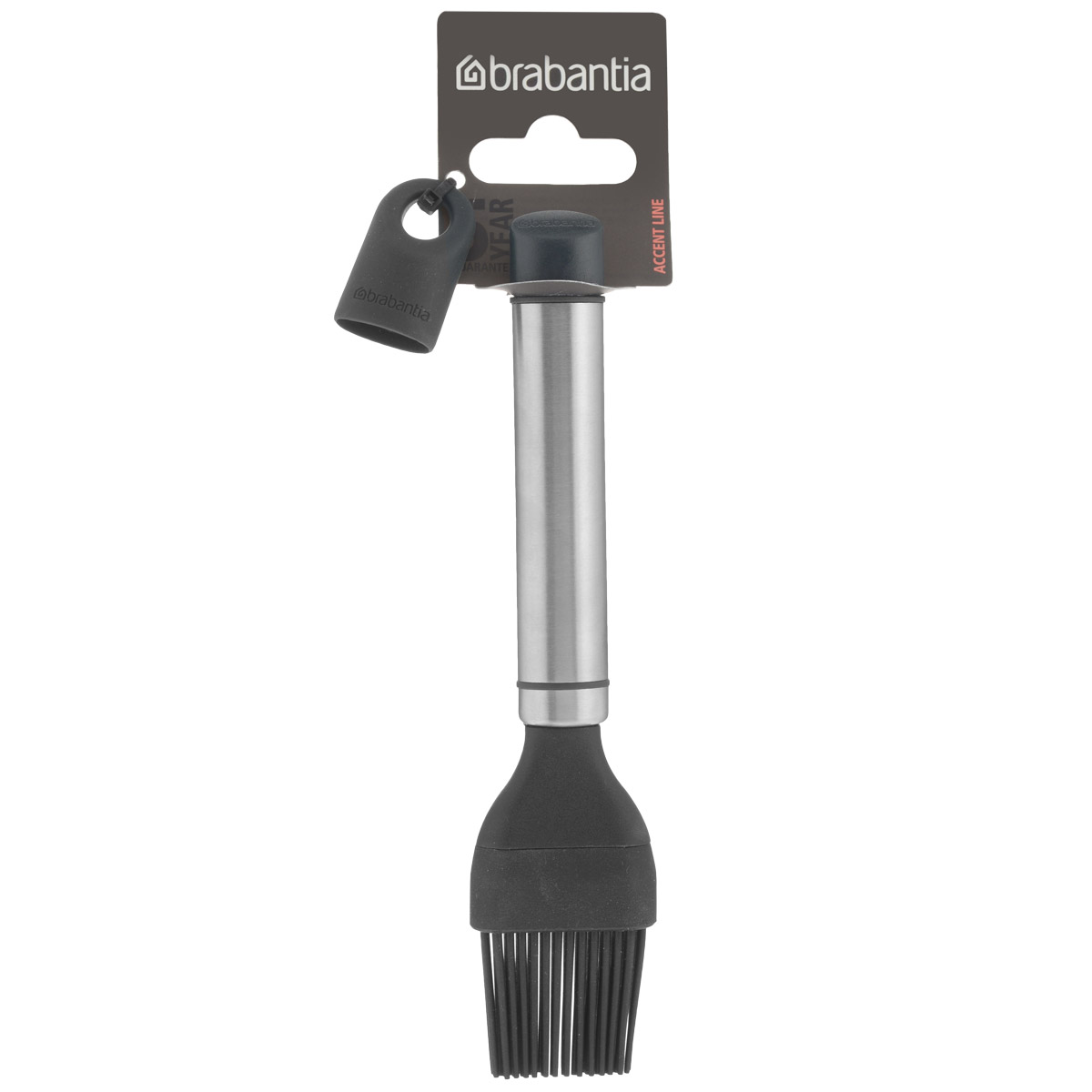 Кисть кондитерская Brabantia Accent, большая, длина 19 см463945 Кисть кондитерская Brabantia Accent, большая, длина 19 см463945Кондитерская кисть Brabantia Accent - незаменимый аксессуар на кухне любого кондитера. Рабочая поверхность выполнена из пластика и эластичного огнеупорного силикона (макс. 280°C). Длинный ворс обеспечивает удобное нанесение растительного масла и других жидкостей. Изделие безопасно для посуды с антипригарным покрытием: не оставляет царапин на формах, сковородах и кастрюлях. Рукоятка выполнена из нержавеющей стали с матовой полировкой. В комплекте съемный силиконовый колпачок черного цвета для рукоятки. Используя съемные колпачки разных цветов (продаются отдельно), вы можете создавать свой оригинальный стиль. Можно мыть в посудомоечной машине. Длина кисти: 19 см. Ширина рабочей поверхности: 4 см. Высота ворса: 3,5 см.