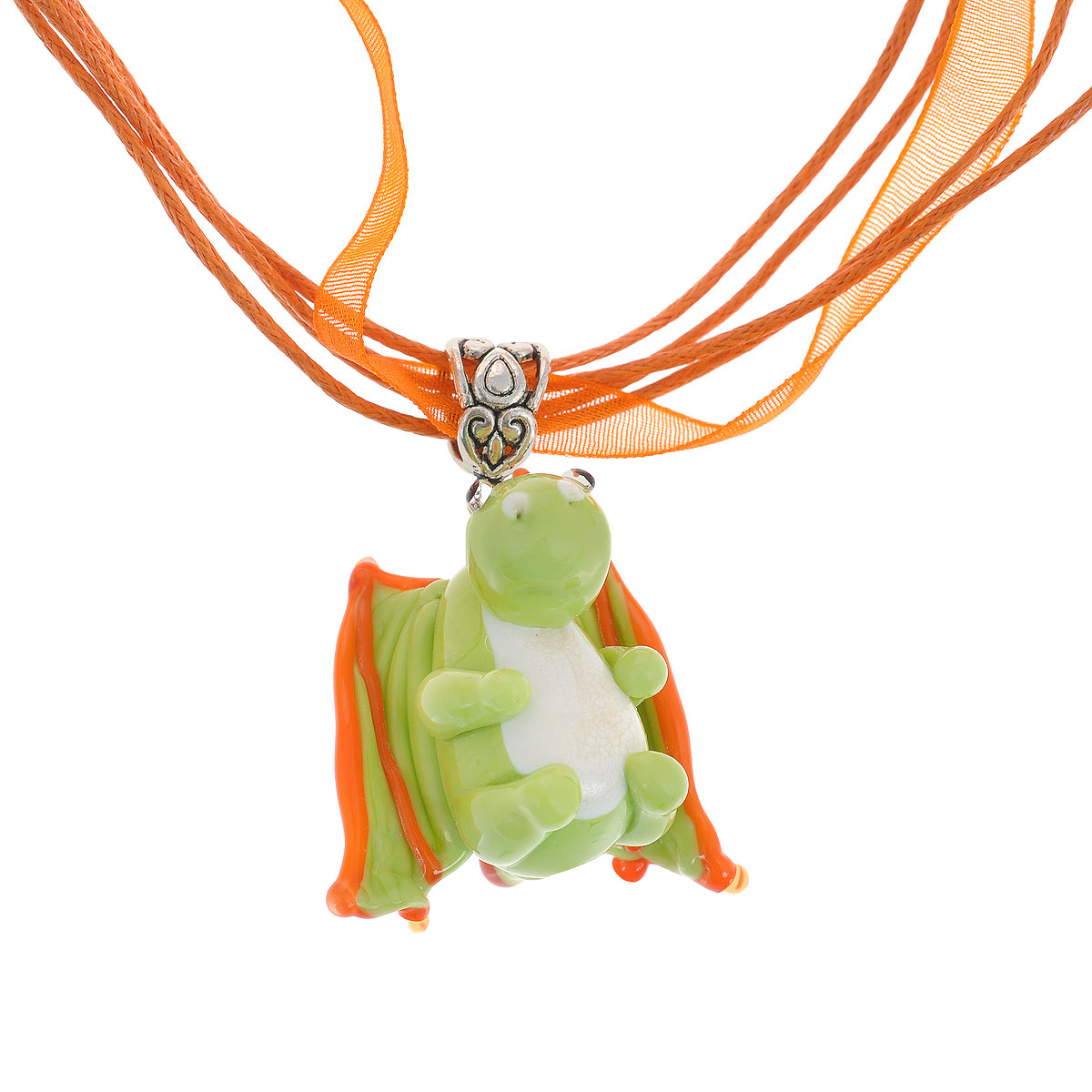Кулон Зеленый дракоша (Lampwork) Ручная авторская работаPD0102 Кулон Зеленый дракоша (Lampwork) Ручная авторская работаPD0102Размер кулона 3 см х 2 см х 2,7 см. Длина шнурка 44 см. Авторская работа. Автор: Букина Ольга. Оригинальный кулон, изготовленный из стекла, позволит вам с легкостью воплотить самую смелую фантазию и создать собственный, неповторимый образ. Дракончик обожает, чтобы его гладили, восхищались им и чесали пузико, на что иногда помахивает своим хвостиком. Следует кормить вареньем или пирожками, поить - чаем. Держать рядом. Этот очаровательный дракончик - символ 2012 года - станет оригинальным подарком к предстоящим новогодним праздникам и принесет вам и вашим близким отличное настроение, заряд бодрости и только положительные эмоции! Дракон несет стихию потока воды, решительные перемены. Он благоприятствует тому, чтобы идти вперед, проявлять предприимчивость и целеустремленность. Этот кулон поможет вам в этом и станет талисманом. Каждое украшение выполнено вручную и потому уникально. Ваше украшение может несколько отличаться в деталях от представленного на...