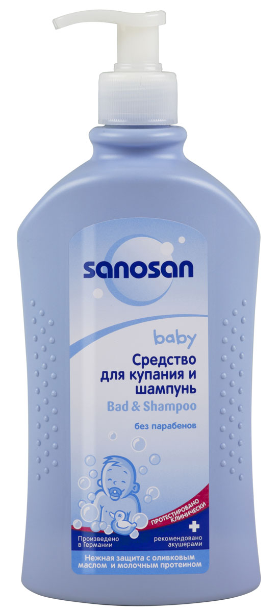 Средство для купания и шампунь Sanosan baby, 500 мл985016 Средство для купания и шампунь Sanosan baby, 500 мл985016Средство для купания и шампунь Sanosan baby с помощью специальных мягких моющих компонентов растительного происхождения бережно очищает нежную кожу и тонкие волосы малыша. Входящие в состав активные добавки оливкового масла и молочного протеина, смягчают и предохраняют кожу от пересушивания, сохраняя ее естественный баланс. Средство не содержит парафинового масла и красителей. Средство для купания и шампунь Sanosan baby не содержит компонентов, подавляющих защитную функцию глаз. Гипоаллергенно. Активные компоненты: оливковое масло, молочный протеин. Характеристики: Объем: 500 мл. Косметическая линия Sanosan baby разработана и произведена в Германии специально для ухода за нежной и чувствительной кожей малышей с самых первых дней жизни. Продукция Sanosan baby не содержит красителей и ингредиентов, представляющих потенциальную опасность для здоровья. Товар сертифицирован.