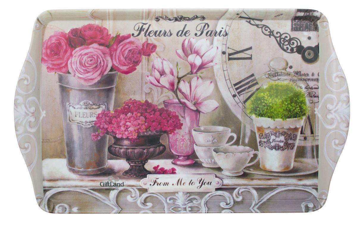 Поднос сервировочный GiftLand Fleurs de Paris, 38,8 x 24 смML001- FdP Поднос сервировочный GiftLand Fleurs de Paris, 38,8 x 24 смML001- FdPПрямоугольный поднос GiftLand Fleurs de Paris выполнен из высококачественного и жаропрочного пластика. Красочный дизайн подноса придаст оригинальность и яркость любой кухне или столовой. Такой поднос станет незаменимым предметом для сервировки стола. Компактный поднос предохранит поверхность стола от грязи и перегрева. Размер подноса: 38,8 см x 24 см. Высота подноса: 2,2 см.