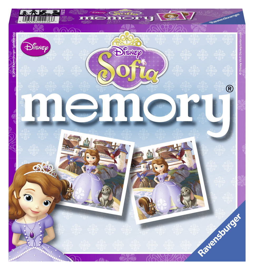 Ravensburger Настольная игра Мемори: София22276 Ravensburger Настольная игра Мемори: София22276Настольная игра Ravensburger Мемори: София - это увлекательнейший способ времяпрепровождения. Для начала игры нужно перемешать все карточки и разложить на столе картинками вниз. Для запоминания картинок и их расположения карточки на короткое время открываются, затем их закрывают, и игра начинается. Первый игрок открывает любые две карточки. Если изображение на них совпало, то игрок забирает их себе и продолжает игру до тех пор, пока не попадутся две разные картинки. В этом случае карточки возвращаются на место, а игру продолжает следующий игрок. Побеждает тот, кто собрал наибольшее количество пар. Комплект игры включает 72 картонные карточки (36 пар) с изображениями мультфильма София Прекрасная.
