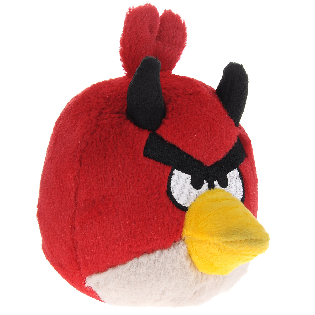 Angry Birds Мягкая озвученная игрушка Halloween цвет красный 14 см91786красный Angry Birds Мягкая озвученная игрушка Halloween цвет красный 14 см91786красныйМягкая озвученная игрушка Angry Birds Halloween подарит вашему ребенку много радости и веселья. Удивительно приятная на ощупь игрушка выполнена в виде всем известного персонажа из популярной игры Angry Birds - красной птицы. На голове у нее расположены рожки. При нажатии на кнопку, расположенную на макушке, игрушка начинает смеяться и издавать забавные звуки. Чудесная мягкая игрушка непременно поднимет настроение своему обладателю и станет замечательным подарком к любому празднику.