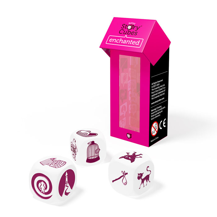 Игральные кубики Story Cubes Сказки, дополнительный наборRSC11 Игральные кубики Story Cubes Сказки, дополнительный наборRSC11Игральные кубики Story Cubes Сказки - это дополнительный комплект кубиков историй, который обогатит ваш рассказ элементами из волшебных сказок и добавит щепотку магии. Немного волшебства никогда не помешает хорошей истории! Этот комплект хорошо подойдет для игры с маленькими детьми - малышу будет проще придумать историю с участием уже знакомого по книжкам сказочного персонажа или волшебного предмета. В эту игру можно играть одному или в компании: замените 3 любых кубика в основном наборе этими кубиками. Выбрасывайте 9 кубиков на стол, и со слова Однажды… начинайте свою историю, которая должна связывать изображения на всех 9 кубиках, начиная с того, который первым привлек ваше внимание. Здесь нет неправильных ответов! Эта уникальная игра поможет вам развить навыки рассказчика, творческое мышление, а также поднимет настроение, подарит вдохновение, и надолго увлечет как детей, так и взрослых!