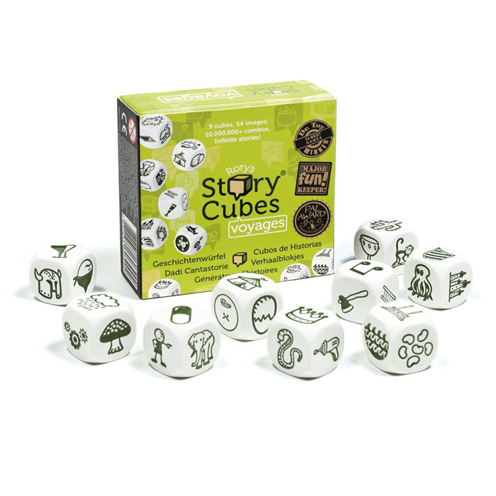 Rorys Story Cubes Игральные кубики ПутешествияRSC3 Rorys Story Cubes Игральные кубики ПутешествияRSC3Игральные кубики Story Cubes Путешествия - это уникальная игра для всей семьи, которая позволит вам стать рассказчиком историй, и придумать свою невероятную историю, насыщенную событиями и неожиданными поворотами. В этом наборе акцент сделан на путешествия, достопримечательности и экзотические приключения. В эту игру можно играть одному или в компании, а самое главное - здесь не бывает проигравших! Выбрасывайте 9 кубиков на стол, и со слова Однажды… начинайте свою историю, которая должна связывать изображения на всех 9 кубиках, начиная с того, который первым привлек ваше внимание. Здесь нет неправильных ответов! Также, кубики историй могут стать великолепным пособием для изучения иностранных языков. Эта уникальная игра поможет вам развить навыки рассказчика, творческое мышление, а также поднимет настроение, подарит вдохновение, и надолго увлечет как детей, так и взрослых!