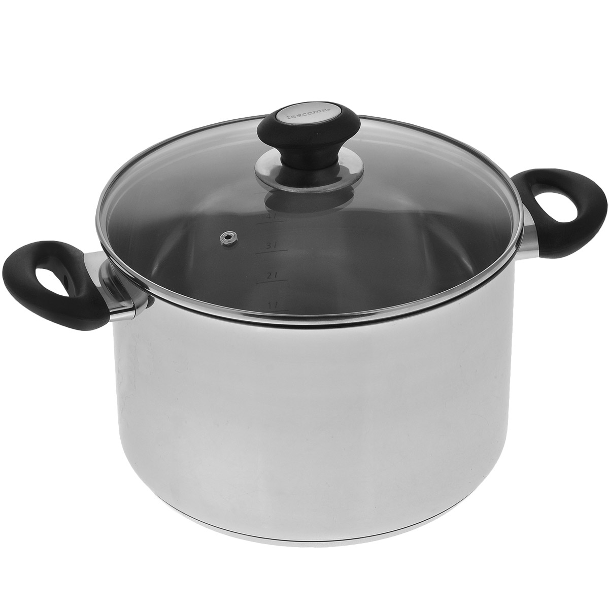 Кастрюля Tescoma Presto с крышкой, 7 л. 728024728024 Кастрюля Tescoma Presto с крышкой, 7 л. 728024728024Кастрюля Tescoma Presto, изготовленная из высококачественной нержавеющей стали 18/10, снабжена толстым многослойным дном, что значительно снижает вероятность пригорания пищи. Внешняя поверхность кастрюли оформлена зеркальной полировкой, а внутренняя - матовой. Изделие оснащено удобными ручками из прочного термостойкого пластика. Крышка кастрюли изготовлена из жаропрочного стекла и оснащена ободком из нержавеющей стали, удобной пластиковой ручкой и пароотводом. Кастрюля Tescoma Presto - это идеальный подарок для современных хозяек, которые следят за своим здоровьем и здоровьем своей семьи. Эргономичный дизайн и функциональность позволят вам наслаждаться процессом приготовления любимых и полезных для здоровья блюд. Можно мыть в посудомоечной машине. Пригодна для газовых, электрических, стеклокерамических, индукционных плит. Ширина кастрюли (с учетом ручек): 37 см. Высота стенок: 16 см. Толщина стенок: 2 мм. Толщина дна: 3 мм.