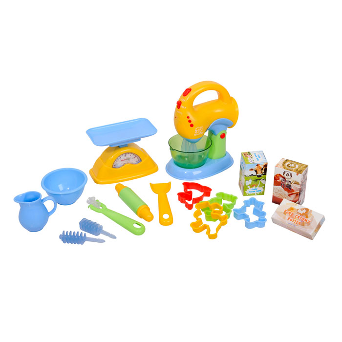 Playgo Игровой набор для выпечки My Cake Baking SetPlay 3705 Playgo Игровой набор для выпечки My Cake Baking SetPlay 3705Игровой набор для выпечки Playgo My Cake Baking Set непременно понравится вашему маленькому кулинару и не позволит ему скучать, а дополнительные аксессуары сделают игру еще интереснее! В набор входит миксер на подставке, чаша для миксера, миска, молочник, насадки для взбивания теста, ингредиенты для выпечки и силиконовые формы. Кроме того, в комплект входят весы, с помощью которых маленькая хозяюшка сможет рассчитать необходимое количество продуктов. По цифрам на весах ребенок сможет выучить цифры и научиться простым арифметическим действиям. Красочный миксер выполнен из прочного безопасного пластика ярких цветов. Он имеет 3 режима: OFF - выключение, SELF - включение, AUTO - автоматический режим работы. При включении миксер начинает работать, издавая характерные звуки. Игровой набор Playgo My Cake Baking Set поможет ребенку развить звуковое восприятие, мелкую моторику рук и координацию движений, а также станет важным элементом сюжетно-ролевых игр ребенка и познакомит его с...