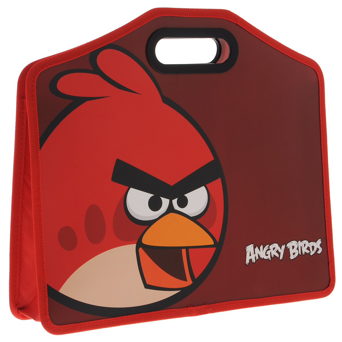 Папка-портфель Centrum Angry Birds, формат А484493 Папка-портфель Centrum Angry Birds, формат А484493Папка-портфель Angry Birds станет вашим верным помощником дома и в школе. Это удобный и функциональный инструмент, предназначенный для хранения и транспортировки бумаг формата А4, а также тетрадей и канцелярских принадлежностей. Папка изготовлена из износостойкого высококачественного пластика и состоит из одного вместительного отделения. Края папки обшиты полиэстером, а уголки закруглены для обеспечения дополнительной прочности и сохранности опрятного вида папки. Папка оснащена двумя удобными пластиковыми ручками и оформлена изображением героя знаменитой игры Angry Birds - красной птицы. Папка - это незаменимый атрибут для любого студента или школьника. Такая папка надежно сохранит ваши бумаги и сбережет их от повреждений, пыли и влаги, а любимые герои обязательно поднимут настроение!