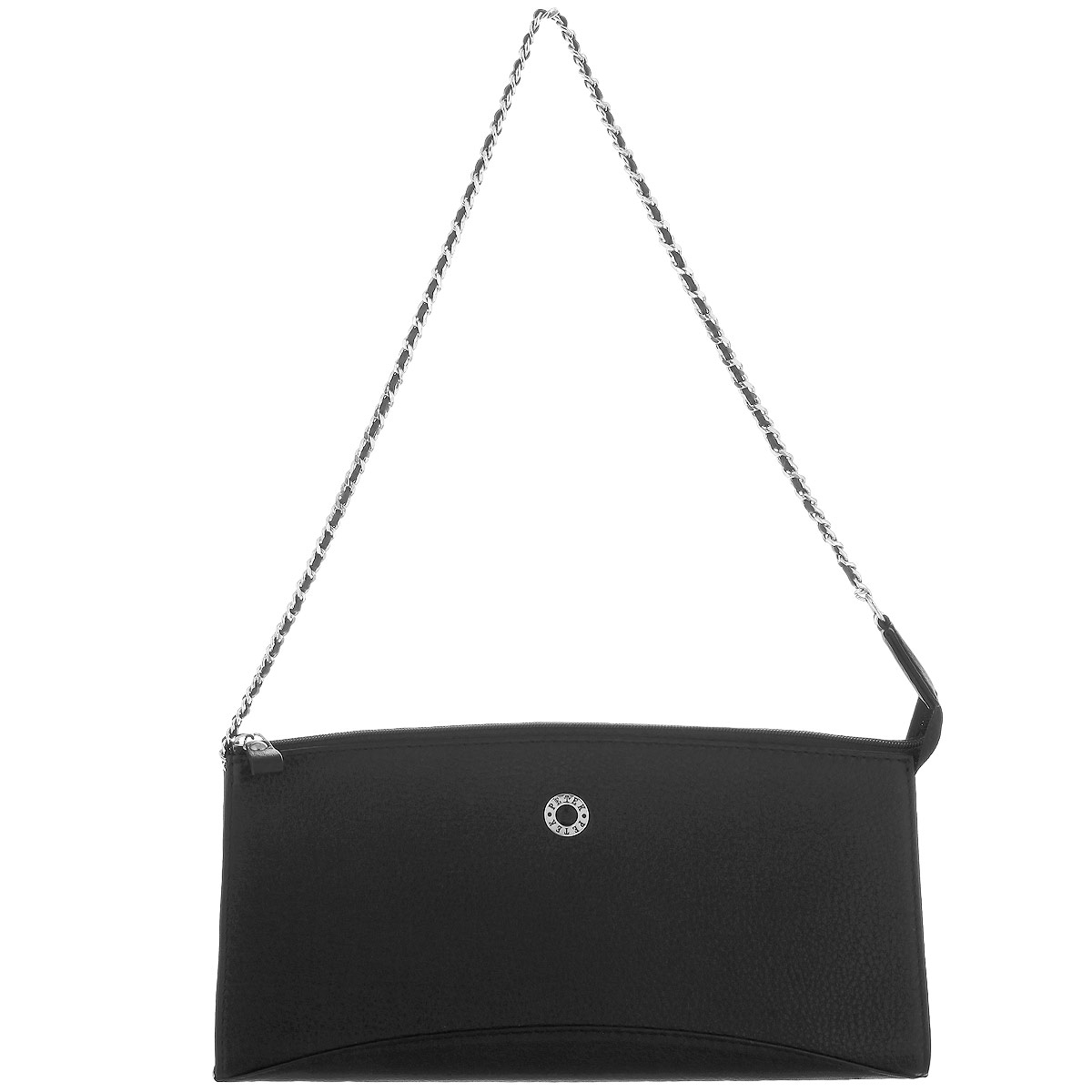 Клатч Petek4020.46RU.01 Black Клатч Petek4020.46RU.01 BlackЭлегантный клатч Petek выполнен из натуральной кожи с зернистой фактурой. Содержит одно вместительное отделение, закрывающееся на застежку-молнию. С лицевой стороны клатч оформлен небольшой металлической пластиной с гравировкой Petek. Изделие оснащено металлической цепочкой, переплетенной кожаным ремешком. Клатч упакован в текстильный чехол с логотипом фирмы Petek 1855. Этот стильный аксессуар станет изысканным дополнением к вашему образу.