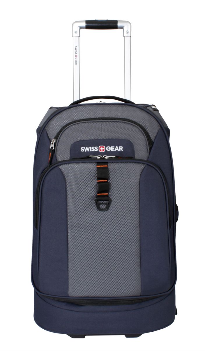 Сумка на колесах SwissGear, цвет: синий, серый, 38 л6166344111 Сумка на колесах SwissGear, цвет: синий, серый, 38 л6166344111Стильная сумка на колесах Swissgear подойдет для современных и мобильных людей. Она выполнена из полиэстера и имеет одно вместительное основное отделение на застежке-молнии, внутри фиксирующие ремни, а также сетчатый карман. На лицевой стороне расположено 2 кармана на застежке-молнии. Особенности: Алюминиевая ручка с фиксатором позволяет легко и удобно перемещать багаж. Прочные ручки, расположенные на боковой и верхних частях изделия, позволяют без усилий поднимать и перевозить чемодан. Встроенные легко вращающиеся колеса обеспечивают максимальную стабильность и маневренность багажа. Внешний карман на молнии для хранения мелких предметов. По всем вопросам гарантийного и постгарантийного обслуживания рюкзаков, чемоданов, спортивных и кожаных сумок, а также портмоне марок Wenger и SwissGear вы можете обратиться в сервис-центр, расположенный по адресу: г. Москва, Саввинская набережная, д.3. Тел: (495) 788-39-96, (499) 248-56-56, ежедневно с...