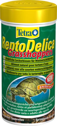 Корм для водных черепах Tetra Repto Delica Grasshopers, кузнечики, 28 г193901 Корм для водных черепах Tetra Repto Delica Grasshopers, кузнечики, 28 г193901Корм Tetra ReptoDelica Grasshoppers - естественное лакомство для водных черепах - 100 % натуральный корм (высушенные на солнце кузнечики) для здорового питания, идеально подходящий этим питомцам. Поддерживает здоровое развитие костей и панциря у черепах. Кузнечики богаты протеинами, что обеспечивает оптимальный рост. Следует использовать в качестве дополнения к основному корму Tetra ReptoMin. Вес: 28 г. Товар сертифицирован.