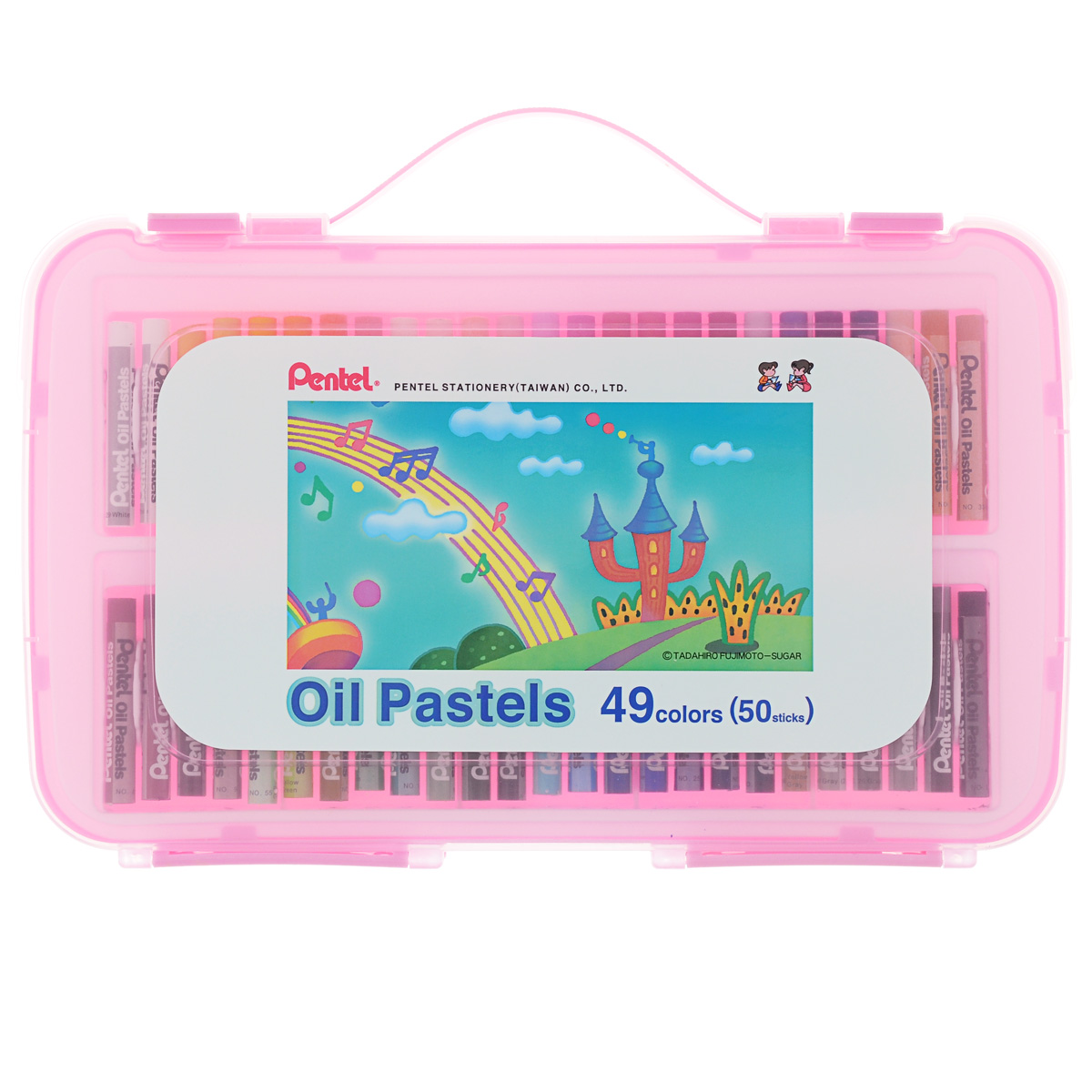 Пастель масляная Pentel Oil Pastels, в розовом боксе, 49 цветовPHNP50P Пастель масляная Pentel Oil Pastels, в розовом боксе, 49 цветовPHNP50PПастель масляная Pentel Oil Pastels изготовлена из натуральных компонентов и не содержит вредных примесей. Соответствует европейскому стандарту качества EN71, утвержденному для детских товаров. Пастелью можно рисовать в любой технике (в сочетании с цветными карандашами, красками). При работе пастелью лучше использовать шероховатые поверхности - специальные бумаги, картон, холст. Пастель отличают яркие долговечные цвета, стойкие к воздействию света. Легко наносится на поверхность, образуя как яркие насыщенные цвета, так и легкие полутона и тени. Для удобства использования краски имеют форму мелков. Набор упакован в пластиковый бокс.