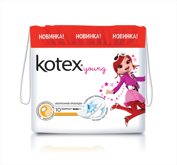 Kotex Прокладки Young сетчатые Нормал 1026061199701 Kotex Прокладки Young сетчатые Нормал 10260611997012-в-1: защита и комфорт- впитываемость «сеточки» и комфорт мягкой поверхности для комфорта кожи; Мягкие крылышки, которые лучше крепятся к белью и способствуют комфортной носке; Эстетичная форма Прокладки, которая не сминается и не скручивается благодаря барьерчикам для еще больше комфорта; Улучшенная система быстрого впитывания Fast Absorb с новым впитывающим центром; Новая прокладка тоньше на 1,3мм для большего комфорта; Современная и удобная упаковка – сумочка с затягивающимися веревочками в линейке Kotex Ultra и премиальные коробки Kotex Lux