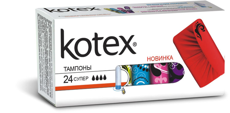 Kotex Тампоны Super, 24 шт260612882 Kotex Тампоны Super, 24 шт260612882Состав тампона – высококачественных волокон вискозы (трилобальных волокна). Это позволяет им обеспечивать надежную защиту от протеканий, но при этом быть меньше по размеру и легко принимать анатомическую форму, что более комфортно при использовании. Голубая зона «Ультра Сорб» (UltraSorb) из специальных волокон в основании тампона, надежно удерживает влагу и защищает от протеканий. Усовершенствованное верхнее покрытие «Силки Ковер» (Silky Cover) (шелковистое покрытие) обеспечивает максимальный комфорт при введении. Шелковый прочный вытяжной шнурок.