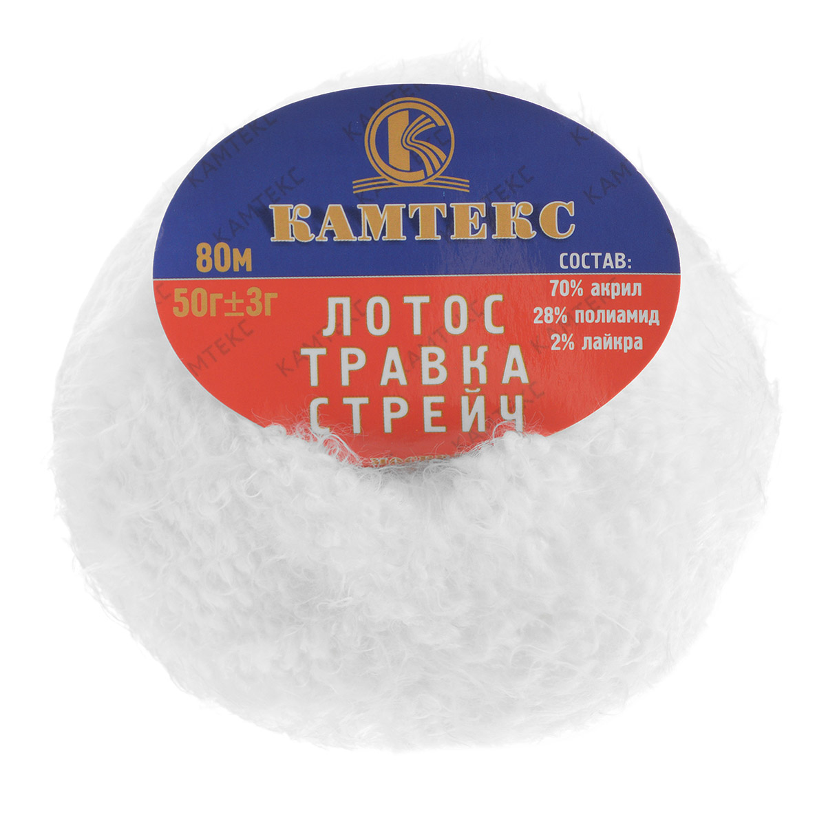 Пряжа для вязания Камтекс Лотос травка стрейч, цвет: белый (002), 80 м, 50 г, 10 шт136081_002 Пряжа для вязания Камтекс Лотос травка стрейч, цвет: белый (002), 80 м, 50 г, 10 шт136081_002Пряжа для вязания Камтекс Лотос травка стрейч имеет интересный и необычный состав: 70% акрил, 28% полиамид, 2% лайкра. Акрил отвечает за мягкость, полиамид за прочность и формоустойчивость, а лайкра делает полотно необыкновенно эластичным. Эта волшебная плюшевая ниточка удивляет своей мягкостью, вяжется очень просто и быстро, ворсинки не путаются. Из этой пряжи получатся замечательные мягкие игрушки, которые будут, не только приятны, но и абсолютно безопасны для маленьких детей. А яркие и сочные оттенки подарят ребенку радость и хорошее настроение.
