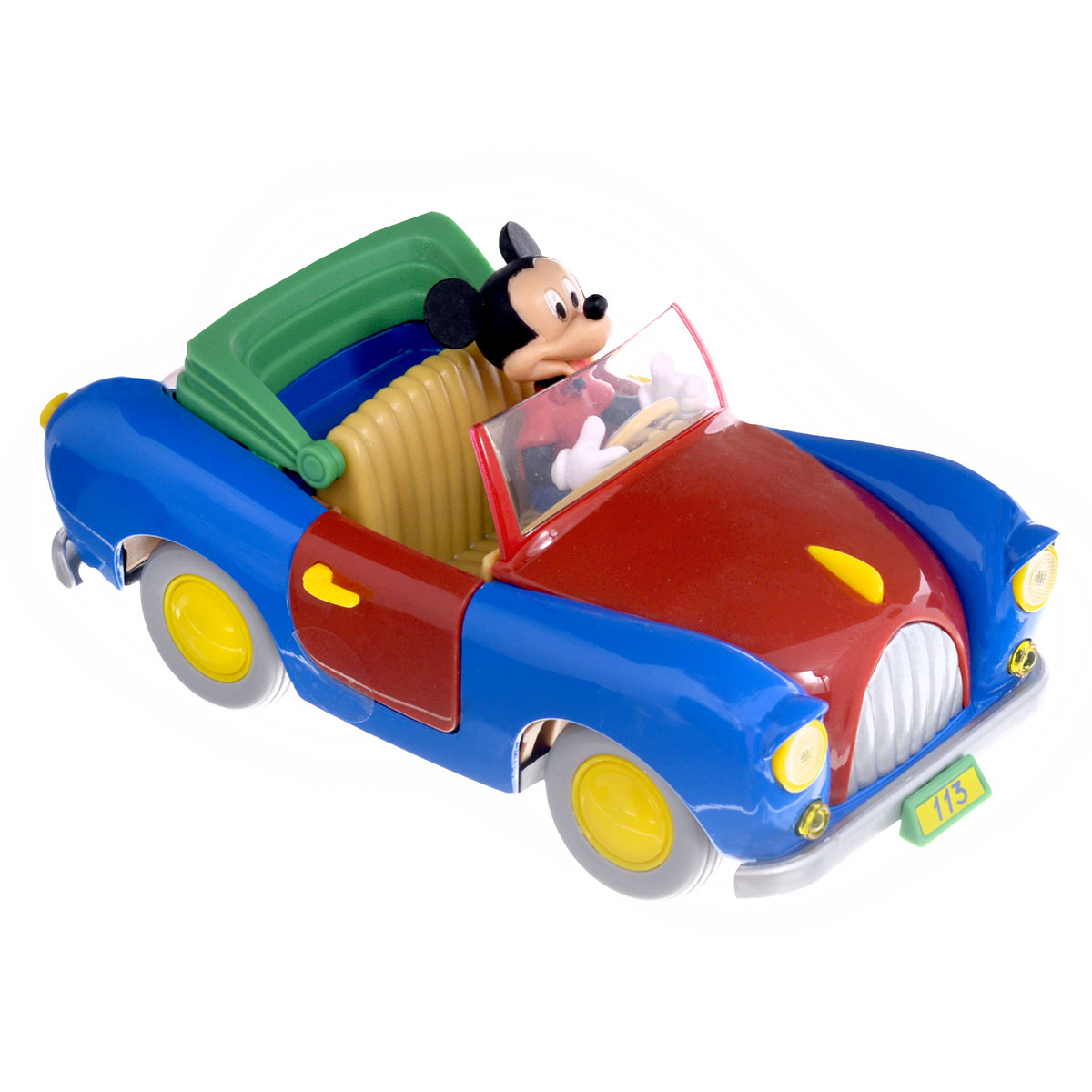 Disney Машинка Микки Маус499227 Disney Машинка Микки Маус499227Красочная машинка Disney Motorama Микки Маус приведет в восторг вашего малыша! Она выполнена из металла с элементами из пластика и представляет собой уменьшенную копию автомобиля Микки Мауса с фигуркой мышонка за рулем. Двери машинки открываются; прорезиненные колеса крутятся. Занятия с такой игрушкой помогут вашему малышу развить воображение и мышление. Ребенок проведет за игрой множество увлекательных часов, придумывая различные истории с участием любимого персонажа.