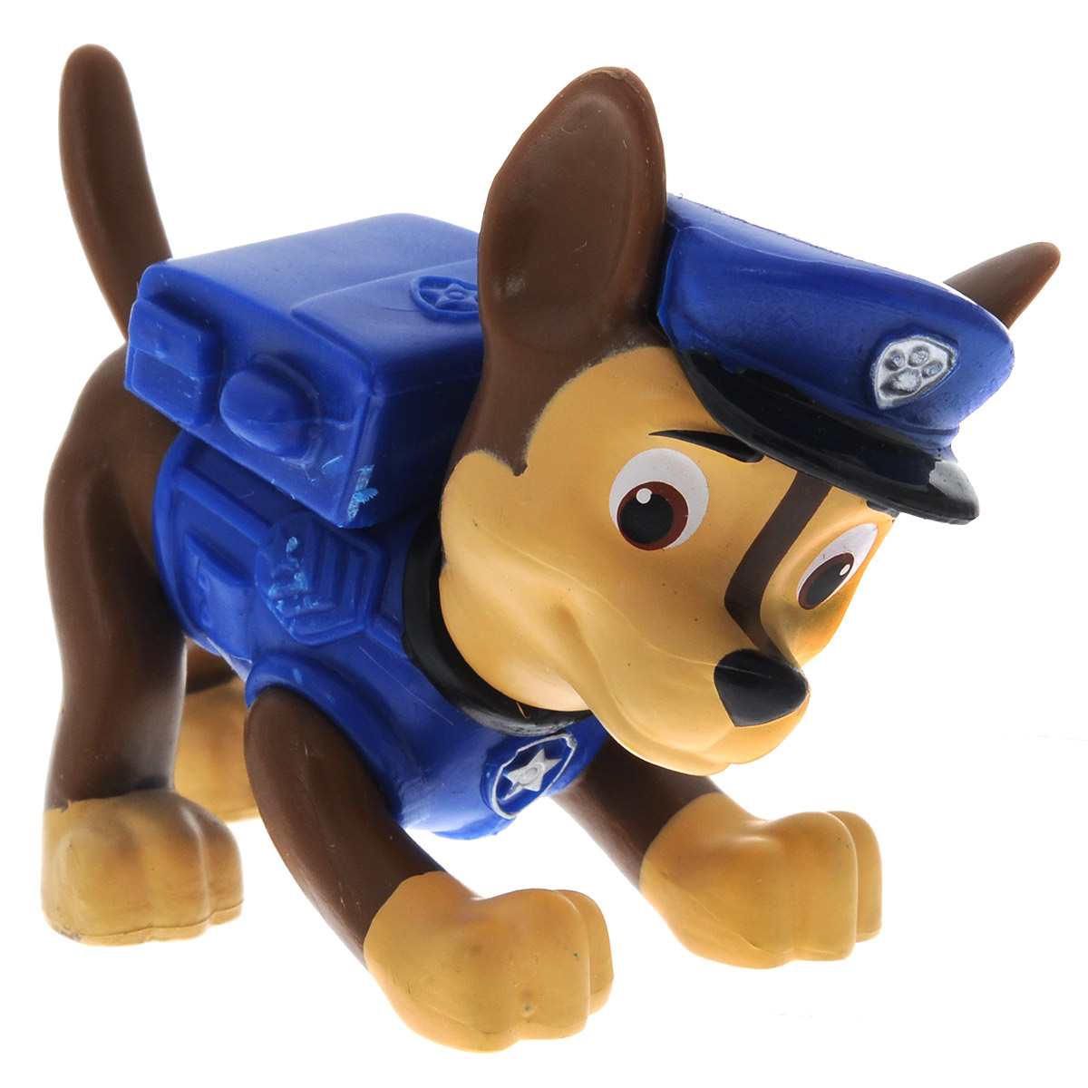 Игрушка Щенячий патруль Щенок Chase16612 Chase Игрушка Щенячий патруль Щенок Chase16612 ChaseИгрушка Щенячий патруль Щенок Chase выполнена из прочного пластика в виде отважного героя мультфильма Paw Patrol (Собачий патруль) - щенка Chase. Щенок Chase – водитель полицейского автомобиля, одетый в спецформу. На голове у него красуется фуражка, а за спиной рюкзак-трансформер. У щенка подвижная голова. Игрушка станет прекрасным подарком поклоннику мультсериала.