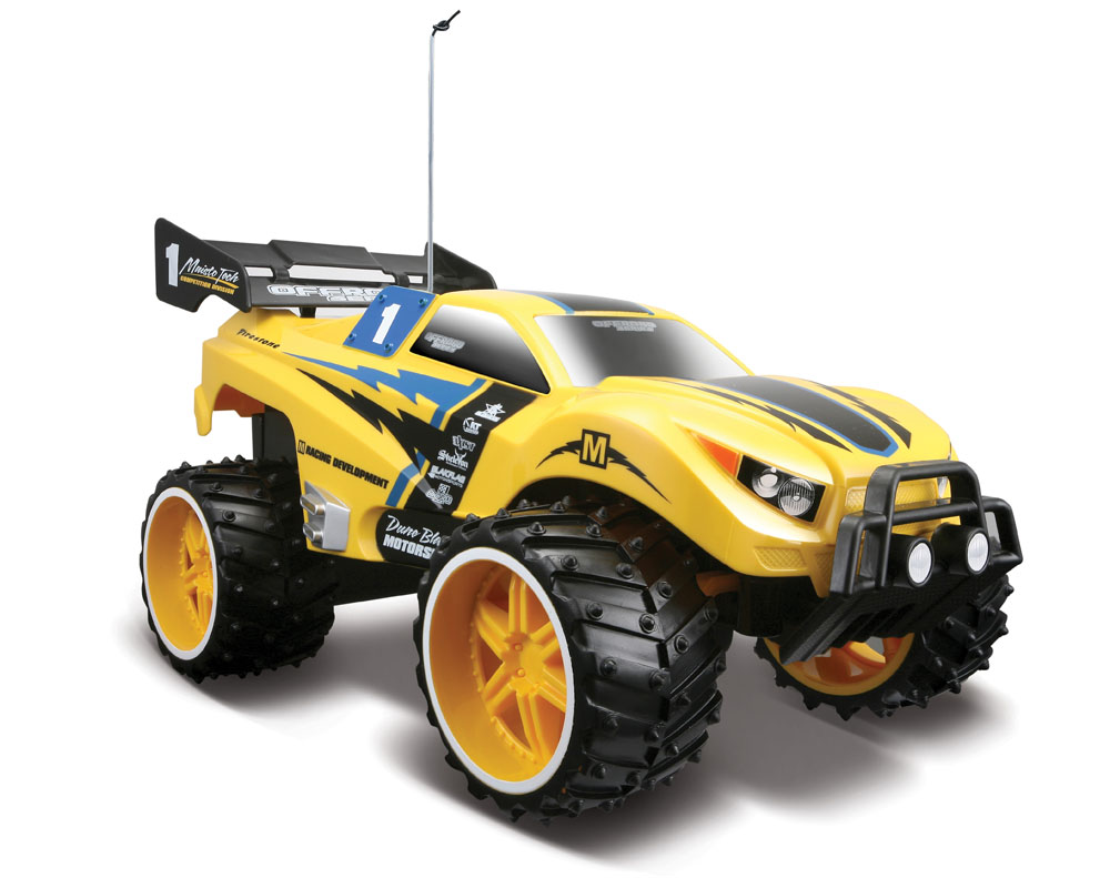 Maisto Машина на радиоуправлении Dune Blaster цвет желтый81095 R/C Maisto Машина на радиоуправлении Dune Blaster цвет желтый81095 R/CМашина Dune Blaster масштаб 1:16 R/C 4/4 артикул 81095 на радиоуправлении - это самый настоящий внедорожник для любителей автомобильной техники и экстремального вождения. Полный привод (вперед, назад, вправо, влево) обеспечивает отличную проходимость. Большие внедорожные шины. Ручная настройка выравнивания колес. Питание: 4АА батарейки, в пульте- 9V. Радиус действия до 10м.