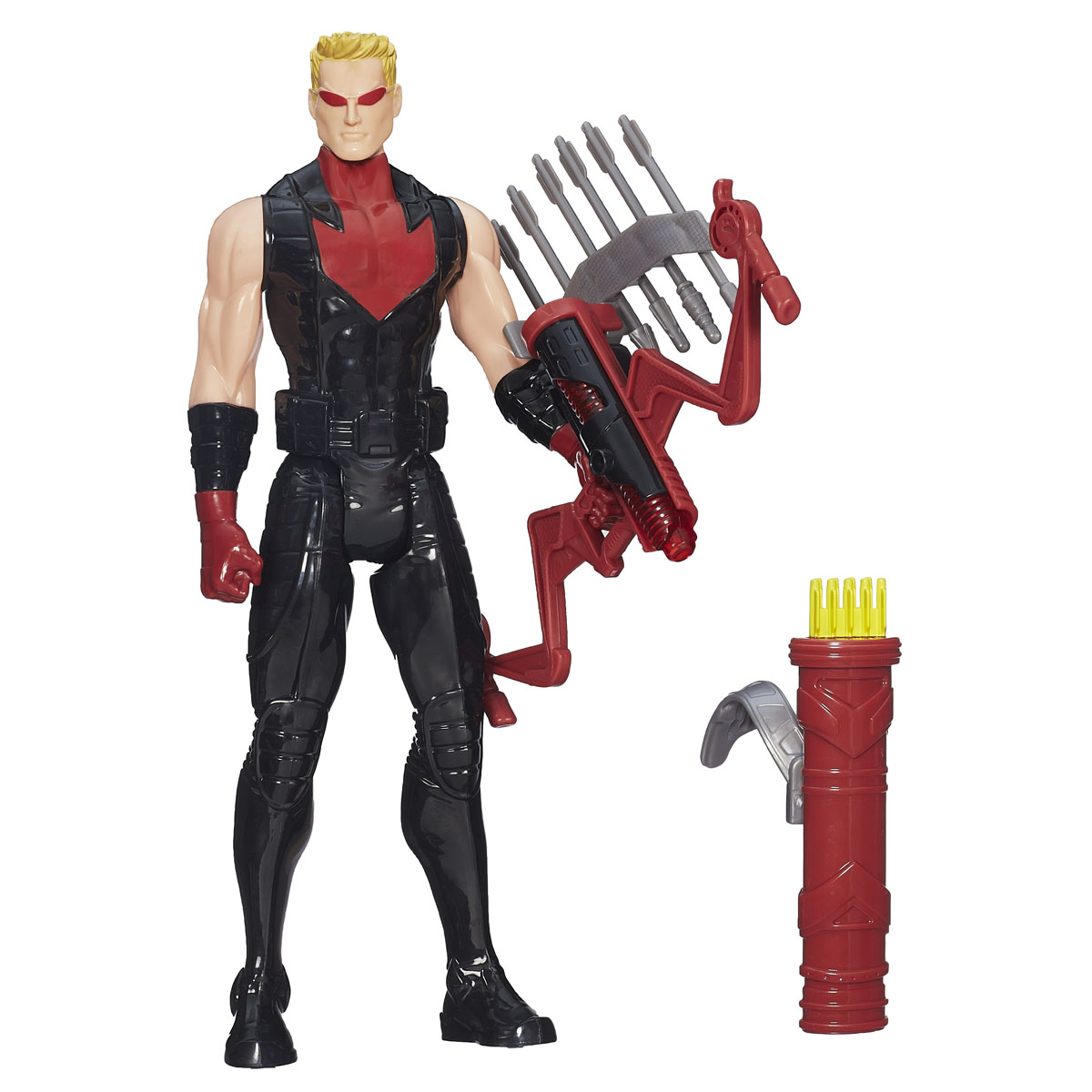 Фигурка Avengers Титаны: Marvels Hawkeye, с аксессуарами, 29 смB6177121_B1498 Фигурка Avengers Титаны: Marvels Hawkeye, с аксессуарами, 29 смB6177121_B1498Фигурка Avengers Титаны: Marvels Hawkeye порадует любого маленького поклонника знаменитой серии Мстители (Avengers). Фигурка изготовлена из высококачественного прочного пластика и выполнена в виде супергероя Соколиного Глаза. Фигурка имеет 5 точек артикуляции - голова, руки, кисти и ноги подвижны. В комплект также входят аксессуары для героя - наплечный колчан и лук с разнообразными стрелами. При нажатии кнопки на корпусе лука, он начнет светиться. Фигурка понравится как детям, так и взрослым коллекционерам, она станет отличным сувениром или займет достойное место в коллекции любого поклонника комиксов о непобедимых Мстителях. Рекомендуется докупить 2 батарейки типа LR44 (товар комплектуется демонстрационными).