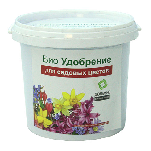 Био удобрение для садовых цветов Дюнамис, 1 л0409-с Био удобрение для садовых цветов Дюнамис, 1 л0409-сБио удобрение Дюнамис - экологически чистый и безопасный продукт. Удобрение высокой концентрации, предназначено для садовых цветов. Добавляется при посадке от 3 до 7% к объему грунта. Вещества в хелатной форме - быстро усваивается. Свойства: - увеличение интенсивности окраски, - повышение сопротивляемости заболеваниям, - улучшение приживаемости рассады и луковиц, - обильное и длительное цветение, повышение силы растений, - эффективная помощь при дефиците питания и влаги. Состав: ферментированный навоз КРС, помет, биокатализатор.