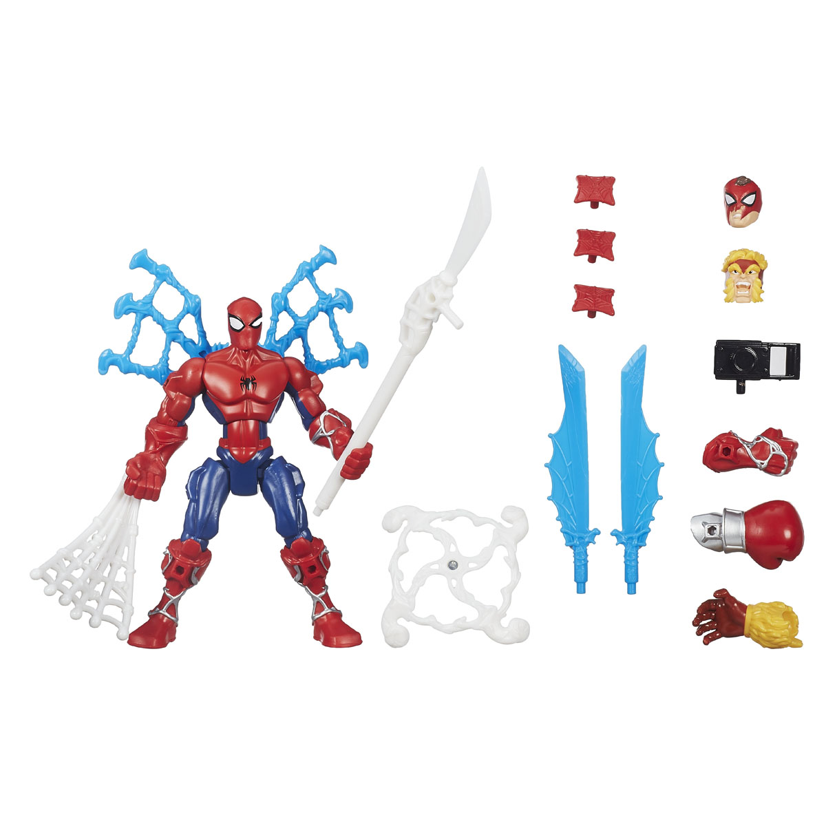 Разборная фигурка Super Hero Mashers Spider-Man, с аксессуарамиB0677EU4 Разборная фигурка Super Hero Mashers Spider-Man, с аксессуарамиB0677EU4Разборная фигурка Super Hero Mashers Spider-Man обязательно понравится любому маленькому поклоннику комиксов и мультфильмов о супергероях! Фигурка выполнена из прочного пластика в виде могучего супергероя Человека-Паука. Голова, руки и ноги фигурки подвижны, вращаются и сгибаются, а также отделяются от корпуса. В комплект также входят дополнительные элементы, которые позволят малышу усилить супергероя, или даже создать своего собственного: дополнительная голова, рука с паутиной, боксерская перчатка, щит и лук из паутины, копье, 2 меча, камера, а также голова и рука супергероя Саблезуба. Фигурка совместима с другими фигурками из серии Super Hero Mashers. Собрав коллекцию фигурок от Hasbro, вы сможете создать своего супергероя, объединяя способности разных героев комиксов Marvel. Все элементы обладают единым способом крепления, что позволяет создавать различные комбинации. Ребенок с удовольствием будет играть с фигуркой, придумывая разные истории. Порадуйте его...