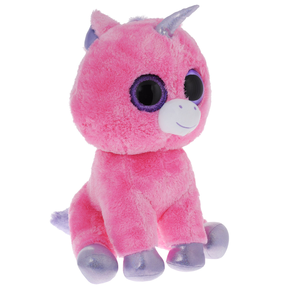 Мягкая игрушка Beanie Boos Единорог Magic, 40 см36804 Мягкая игрушка Beanie Boos Единорог Magic, 40 см36804Очаровательная мягкая игрушка Beanie Boos Единорог Magic, выполненная в виде милого розового единорога, непременно вызовет улыбку и симпатию и у детей, и у взрослых. Трогательный единорог с выразительными фиолетовыми глазками изготовлен из высококачественного мягкого текстильного материала с набивкой из синтепона. Рог единорога выполнен из блестящего текстиля. Как и все игрушки серии Beanie Boos, эта игрушка изготовлена вручную, с любовью и вниманием к деталям. Удивительно мягкая игрушка принесет радость и подарит своему обладателю мгновения нежных объятий и приятных воспоминаний. Специальные гранулы, используемые при ее набивке, способствуют развитию мелкой моторики рук малыша. Великолепное качество исполнения делают эту игрушку чудесным подарком к любому празднику.