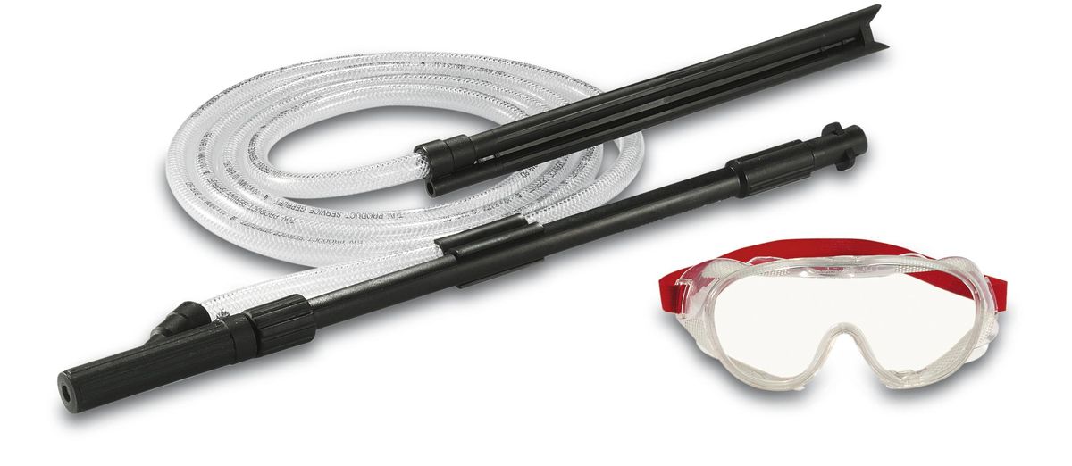 Комплект Karcher для струйной абразивной очистки, 3 предмета 2.638-792.02.638-792.0 Комплект Karcher для струйной абразивной очистки, 3 предмета 2.638-792.02.638-792.0Комплект Karcher идеально подходит для мокрой пескоструйной очистки, легко удаляет ржавчину, старую краску и стойкие загрязнения с использованием абразивного средства Karcher. Предназначен для бытовых аппаратов высокого давления Karcher К2-К7. В комплект входит: защитные пластиковые очки, шланг с всасывающим наконечником, длина: 3 м, трубка для распыления, длина: 56 см.