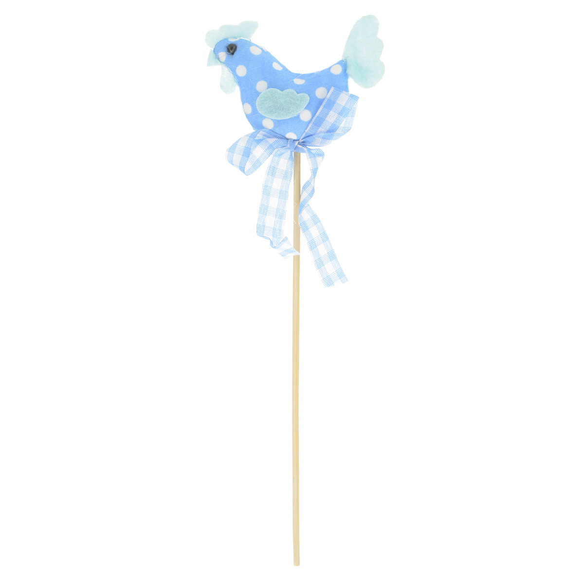 Декоративное пасхальное украшение на ножке Home Queen "Петушок", цвет: синий, высота 25 см