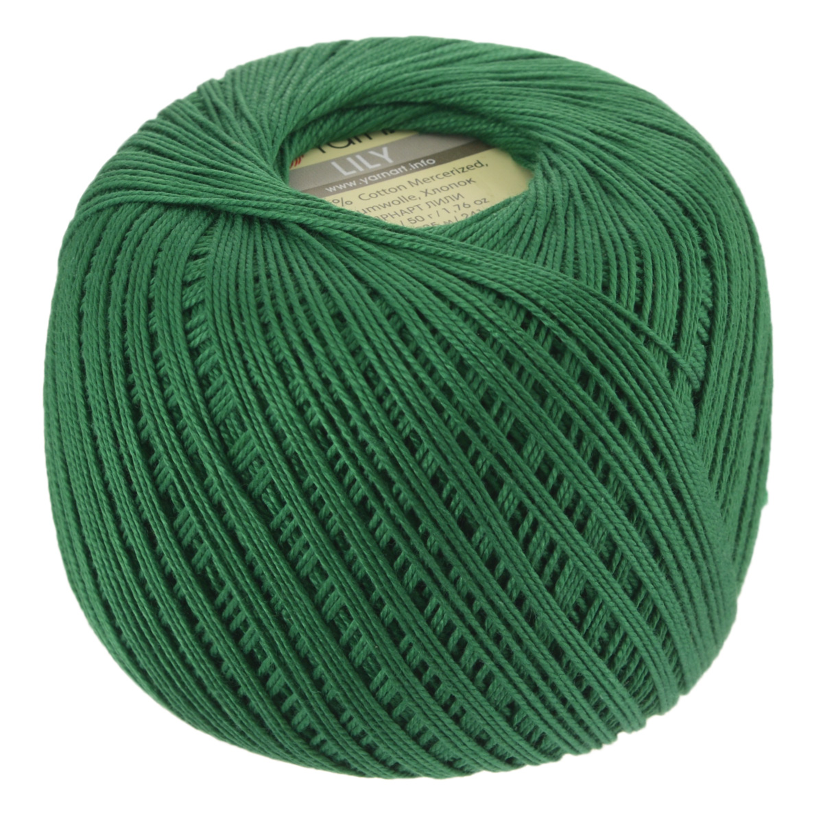 Пряжа для вязания YarnArt Lily, цвет: зеленый (5542), 225 м, 50 г, 8 шт372073_5542 Пряжа для вязания YarnArt Lily, цвет: зеленый (5542), 225 м, 50 г, 8 шт372073_5542Пряжа YarnArt Lily - тонкая, гладкая и упругая пряжа из 100% мерсеризованного хлопка для вязания крючком и спицами. Нить хорошо скручена и не расслаивается. Это классическая пряжа, которая пользуется большой популярностью. Отлично подходит для вязания ажурных изделий. Замечательный вариант для вязания в технике ирландского кружева. Рекомендуется для вязания крючком 1,75-2 мм и на спицах 2,5 мм. Комплектация: 8 мотков. Толщина нити: 1 мм. Состав: 100% мерсеризованный хлопок.
