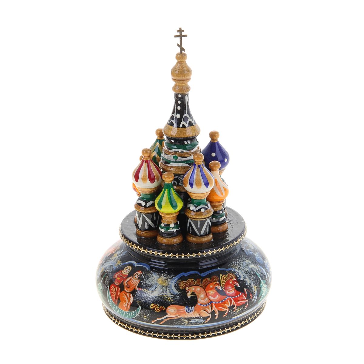 Фигурка декоративная Sima-land Храм, музыкальная, высота 21 см. 10799251079925 Фигурка декоративная Sima-land Храм, музыкальная, высота 21 см. 10799251079925Декоративная фигурка Sima-land Храм, выполненная из дерева в виде храма, покрыта лаком и оформлена красочными рисунками. Основание фигурки крутится и предназначено для завода музыкального механизма. Поверните основание фигурки, и она начнет медленно вращаться, и заиграет приятная мелодия. Декоративная музыкальна фигурка Sima-land Храм не оставит равнодушным ни одного любителя изысканных вещей и станет прекрасным подарком. Размер фигурки: 11 см х 11 см х 21 см.