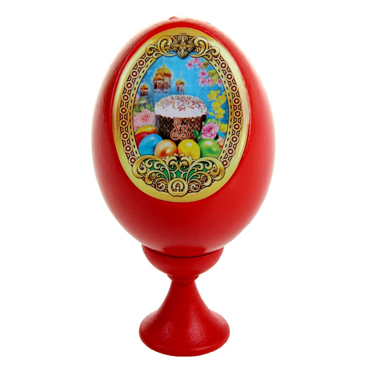 Яйцо декоративное Sima-land Куличи и храм, на подставке, высота 11 см888767 Яйцо декоративное Sima-land Куличи и храм, на подставке, высота 11 см888767Декоративное яйцо Sima-land Куличи и храм изготовлено из дерева. Яйцо оформлено яркой наклейкой с традиционным пасхальным изображением, покрытой смоляным слоем. Изделие располагается на деревянной подставке. Декоративное яйцо Sima-land Куличи и храм принесет в ваш дом ощущение торжества, душевного уюта и станет идеальным подарком на Пасху. Диаметр яйца: 5,5 см. Высота яйца: 8 см. Размер подставки: 3 см х 3 см х 3,5 см.