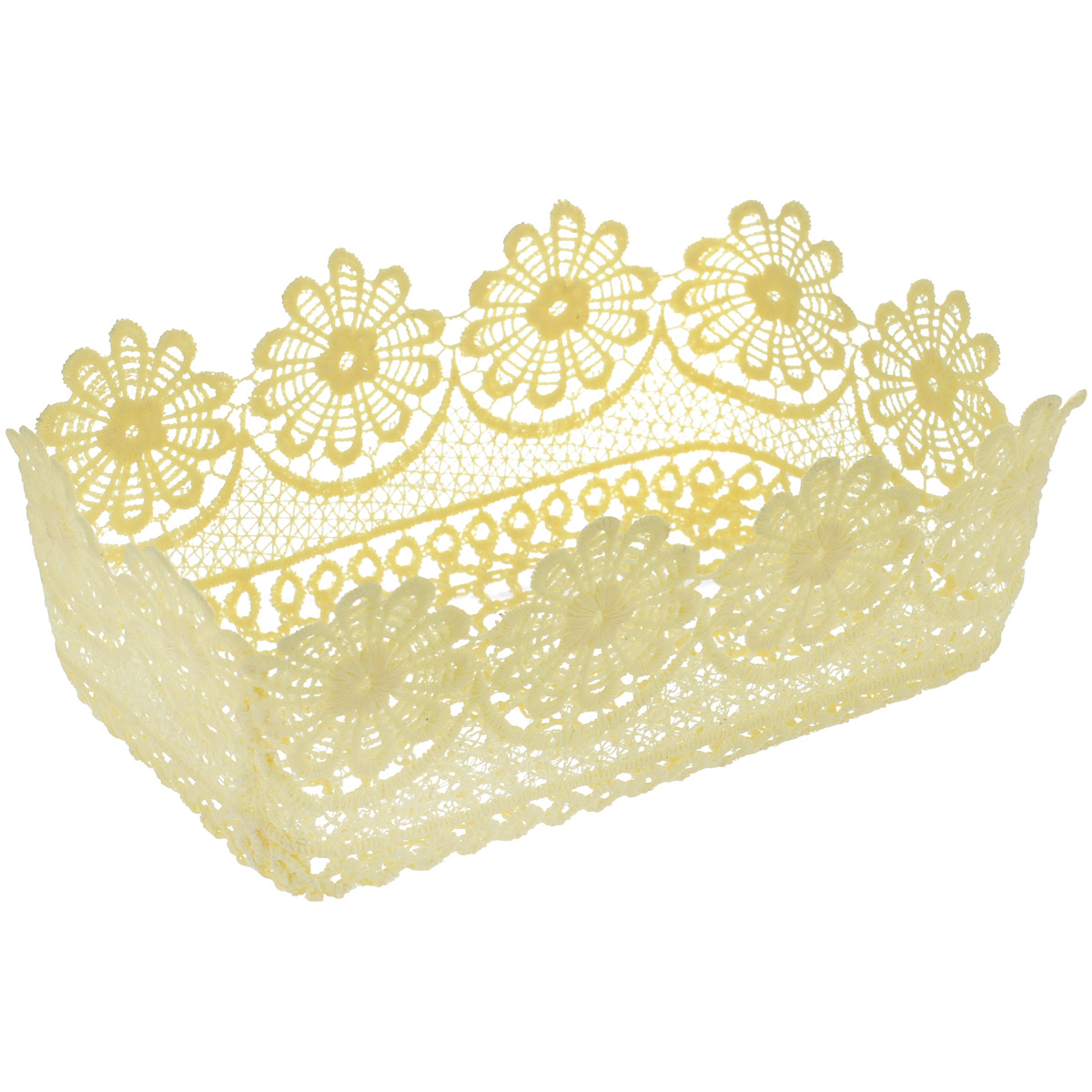 Корзина декоративная Home Queen Прямоугольная. Ромашки, цвет: кремовый, 21 х 13 х 8 см64339_1 Корзина декоративная Home Queen Прямоугольная. Ромашки, цвет: кремовый, 21 х 13 х 8 см64339_1Декоративная корзина Home Queen Прямоугольная. Ромашки, выполненная из полиэстера, предназначена для хранения различных мелочей и аксессуаров. Изделие имеет красивую перфорацию по всей поверхности и ажурные края. Такая корзина станет оригинальным и необычным подарком или украшением интерьера. Размер корзины: 21 х 13 х 8 см. Размер дна: 18 х 10,5 см.