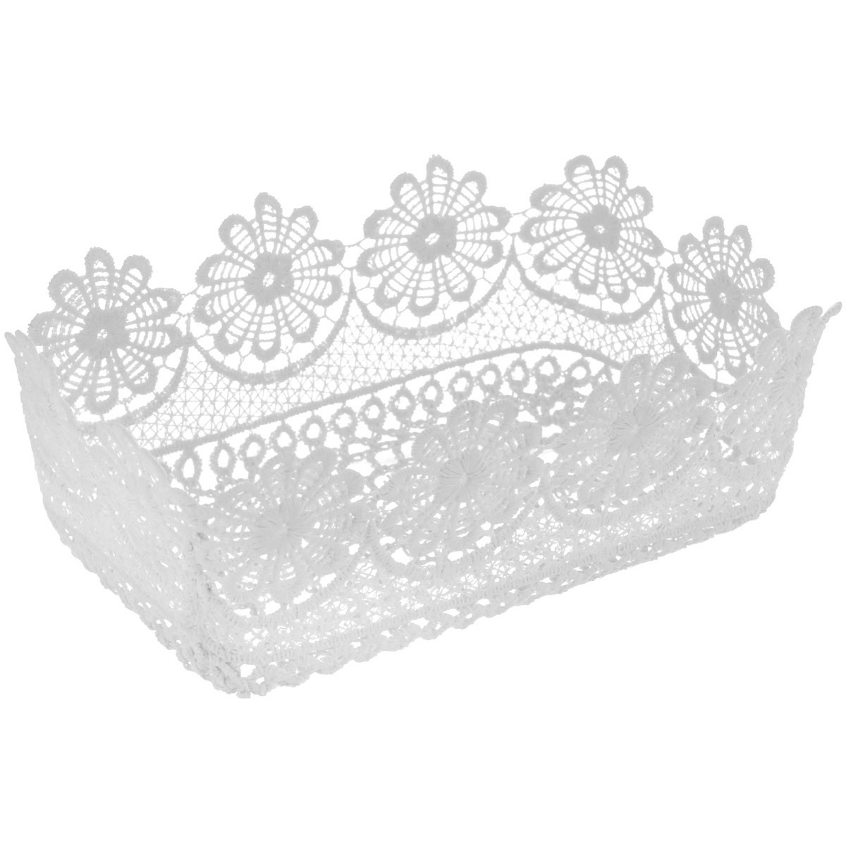Корзинка Home Queen Ромашки, цвет: белый, 20,5 х 13 х 7,5 см64339_2 Корзинка Home Queen Ромашки, цвет: белый, 20,5 х 13 х 7,5 см64339_2Прямоугольная корзинка Home Queen Ромашки предназначена для украшения интерьера и сервировки стола. Изделие выполнено из полиэстера с красивым плетением в виде цветочных узоров, имеет жесткую форму. Такая оригинальная корзинка станет ярким украшением стола. Идеальный вариант для хранения пасхальных яиц, хлеба или конфет.