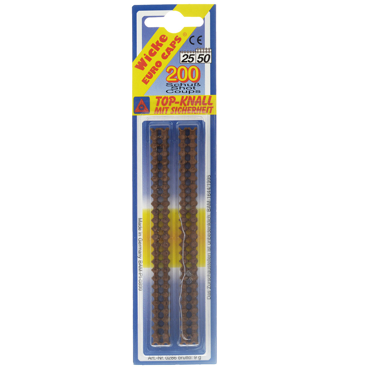 Пистоны Wicke Euro Caps, 25/50-зарядные, 200 шт0286S Пистоны Wicke Euro Caps, 25/50-зарядные, 200 шт0286S25/50-зарядные пистоны из набора Wicke Euro Caps сделают выстрелы из игрушечного оружия более реалистичными. Пистоны приобретаются в качестве дополнения к следующим моделям пистолетов соответствующей емкости магазина: Special Agent P99 или PPK, Percy 25 и Cannon MX2. В набор входят 4 ленты по 25 пистонов в каждой. Игрушечное детское оружие Sohni-Wicke производится на заводах компании BAUER — лучшего немецкого производителя пистонов, пистонных пистолетов и ружей отличного качества. Все игрушки этого бренда безопасны для здоровья ребенка, потому что изготовлены из экологичных и нетоксичных материалов.