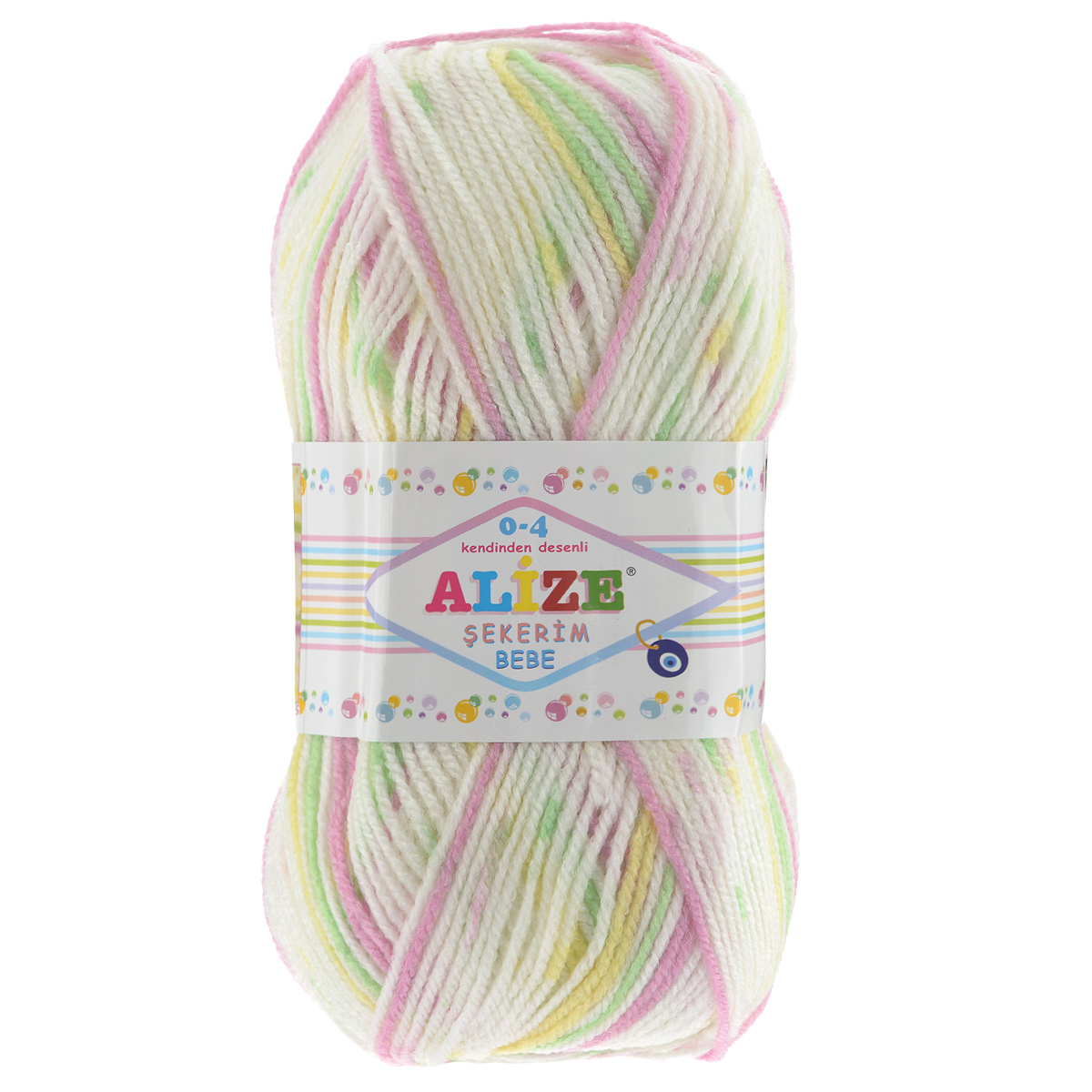 Пряжа для вязания Alize Sekerim Bebe, цвет: желтый, розовый, зеленый (504), 350 м, 100 г, 5 шт364082_504 Пряжа для вязания Alize Sekerim Bebe, цвет: желтый, розовый, зеленый (504), 350 м, 100 г, 5 шт364082_504Пряжа для вязания Alize Sekerim Bebe изготовлена из акрила. Фантазийная пряжа для ручного вязания отлично подойдет для детских вещей. Ниточка мягкая и приятная на ощупь. Подходит для вязания спицами и крючком. Рекомендованные спицы 3-4 мм и крючок для вязания 2-4 мм. Состав: 100% акрил.