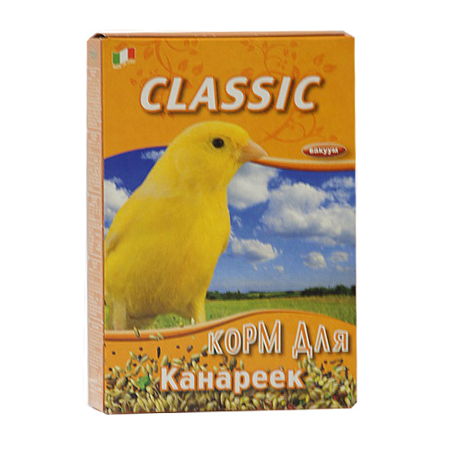 Корм для канареек Fiory Classic, 400 г8003 Корм для канареек Fiory Classic, 400 г8003Корм Fiory Classic - классическая смесь для канареек. Корм упакован в вакуум. Готов к употреблению. Состав: семена канареечника, рапс, овес лущеный, лен, просо, семена конопли, нут абиссинский, пекарные продукты. Товар сертифицирован.