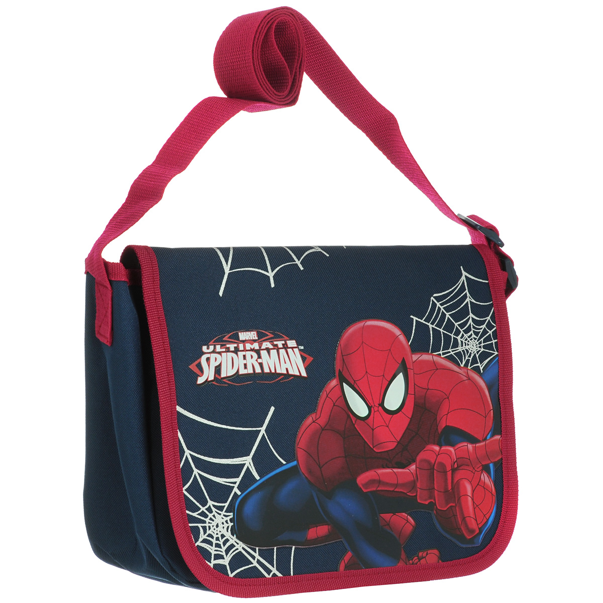 Сумка детская на плечо Spider-Man, цвет: синий, красный. SMAP-UT-4072SMAP-UT-4072 Сумка детская на плечо Spider-Man, цвет: синий, красный. SMAP-UT-4072SMAP-UT-4072Детская сумка Spider-Man выполнена из прочного полиэстера и оформлена термоаппликацией с изображением супергероя Человека-Паука. Сумочка содержит одно отделение и закрывается клапаном на липучках. Внутри находится пришивной кармашек для мелочей на молнии. Сумочка оснащена регулируемым по длине текстильным ремнем для переноски на плече, благодаря чему подойдет ребенку любого роста.