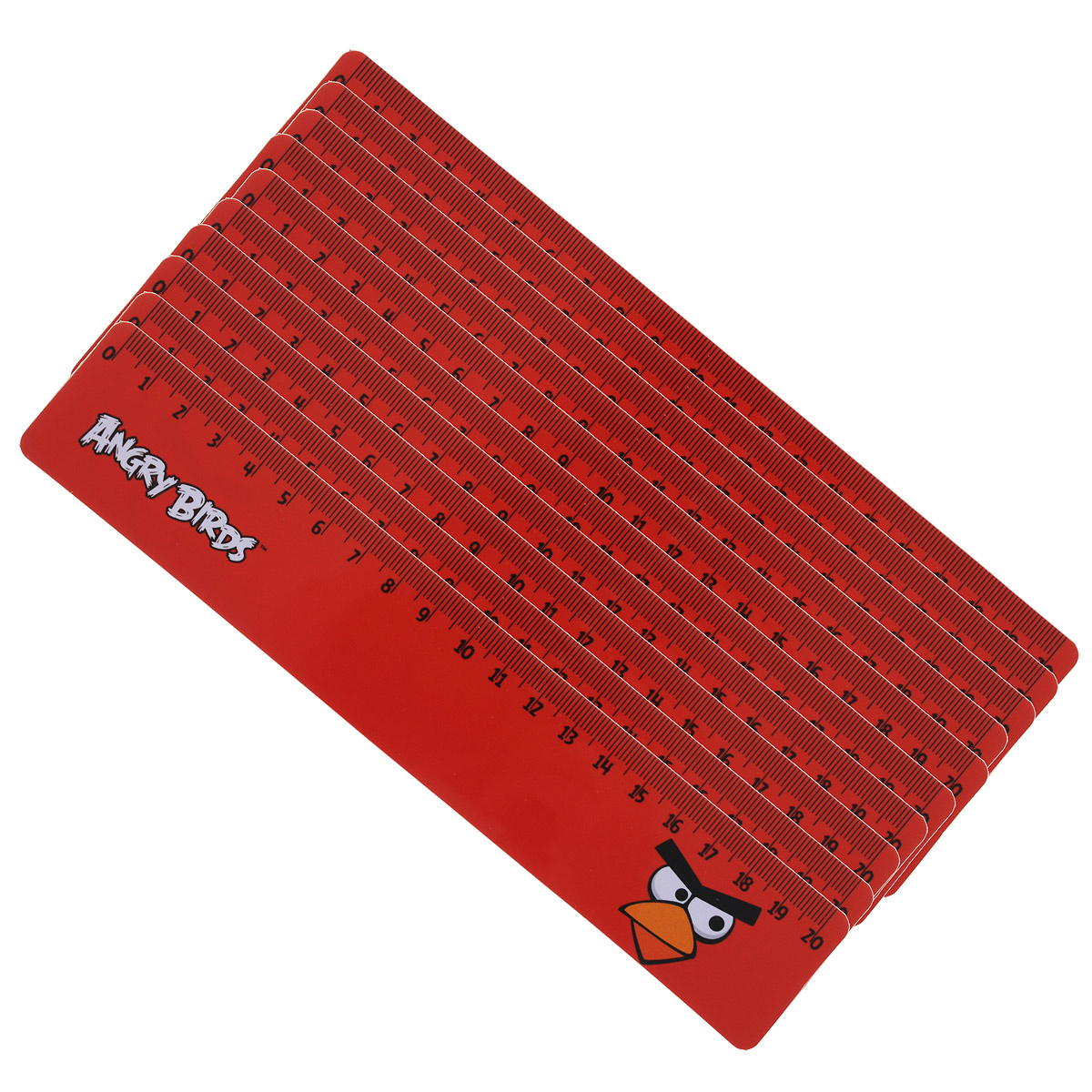 Линейка Centrum Angry Birds, 20 см, 10 шт84496О Линейка Centrum Angry Birds, 20 см, 10 шт84496ОДвухсторонняя линейка Centrum Angry Birds обязательно придется по вкусу любому поклоннику знаменитой игры Angry Birds. Она выполнена из прочного пластика красного цвета и оформлена изображением красной сердитой птички. Линейка имеет сантиметровую шкалу до 20 см. Цифры нанесены крупным шрифтом и не вызывают затруднений при чтении. В комплект входят 10 линеек. Линейка - это незаменимый атрибут, необходимый каждому школьнику или студенту, упрощающий измерение и обеспечивающий ровность проводимых линий. А с линейкой Angry birds учиться будет интересно и весело!