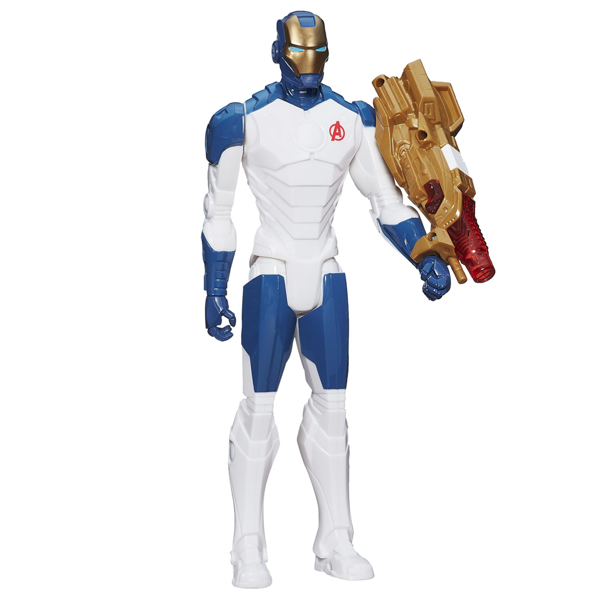 Фигурка Avengers Титаны: Iron Man, с аксессуаром, 29 смB6177121_B1497 Фигурка Avengers Титаны: Iron Man, с аксессуаром, 29 смB6177121_B1497Фигурка Avengers Титаны: Iron Man порадует любого маленького поклонника знаменитой серии Мстители (Avengers). Фигурка изготовлена из высококачественного прочного пластика и выполнена в виде супергероя Железного Человека. Фигурка имеет 5 точек артикуляции - голова, руки, кисти и ноги подвижны. В комплект также входят аксессуар для героя - мощное футуристическое оружие, которое закрепляется на руке героя. При нажатии кнопки на корпусе оружия, его дуло начнет светиться. Фигурка понравится как детям, так и взрослым коллекционерам, она станет отличным сувениром или займет достойное место в коллекции любого поклонника комиксов о непобедимых Мстителях. Рекомендуется докупить 2 батарейки типа LR44 (товар комплектуется демонстрационными).