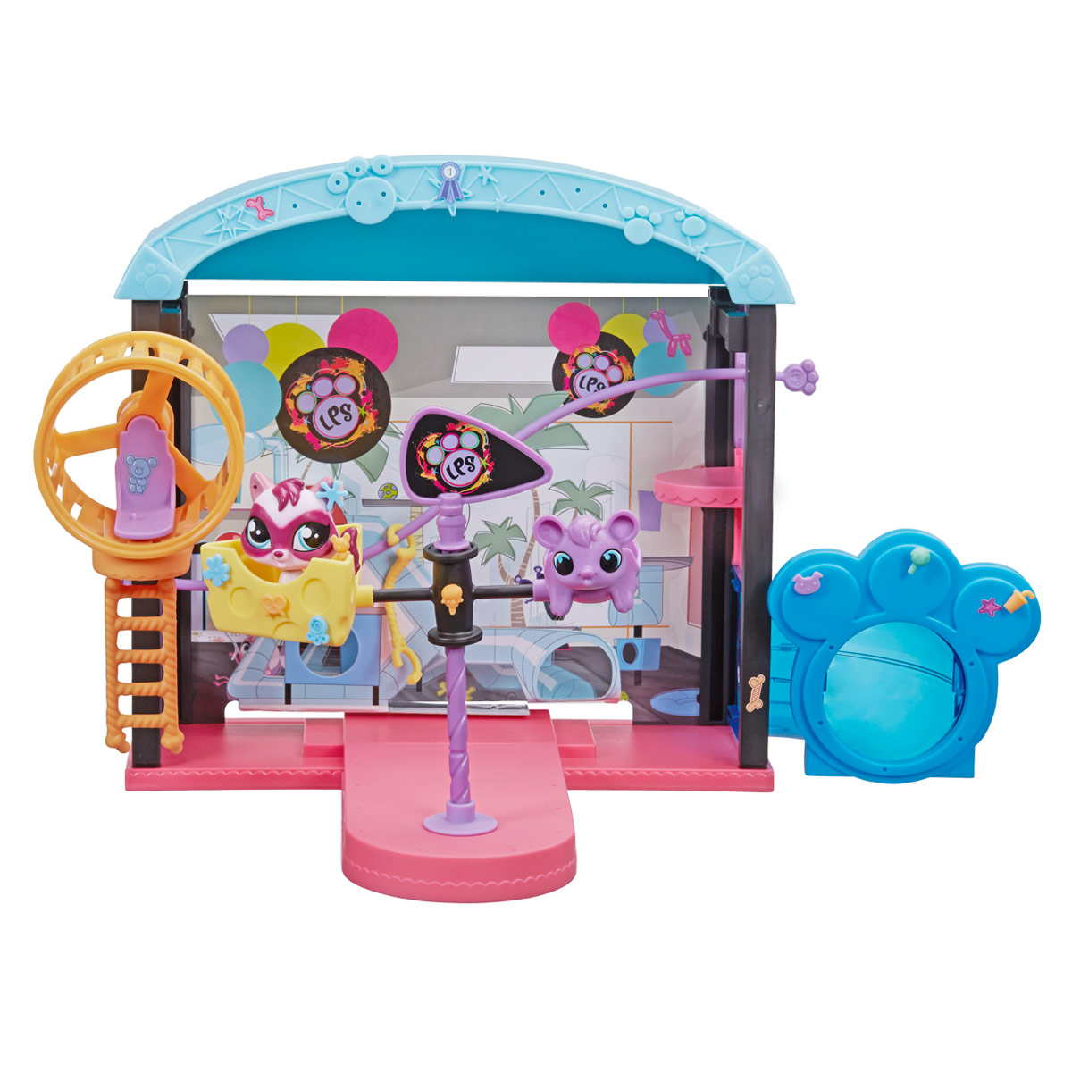 Littlest Pet Shop Игровой набор Веселый парк развлеченийB0249 Littlest Pet Shop Игровой набор Веселый парк развлеченийB0249Игровой набор Littlest Pet Shop Веселый парк развлечений не оставит равнодушной вашу малышку! Набор включает в себя элементы для сборки парка развлечений, эксклюзивную фигурку питомца, а также множество наклеек и аксессуаров для декорации. Более 60 элементов! Все элементы набора выполнены из прочного пластика. Соберите настоящий парк развлечений для питомцев, и прокатите зверюшку на карусели, тарзанке, или в веселом вращающемся колесе. Ребенок сможет украсить парк развлечений по своему вкусу, при помощи множества разнообразных аксессуаров и наклеек. Играя с этим набором, ваша малышка прекрасно проведет время. Порадуйте ее таким замечательным подарком!