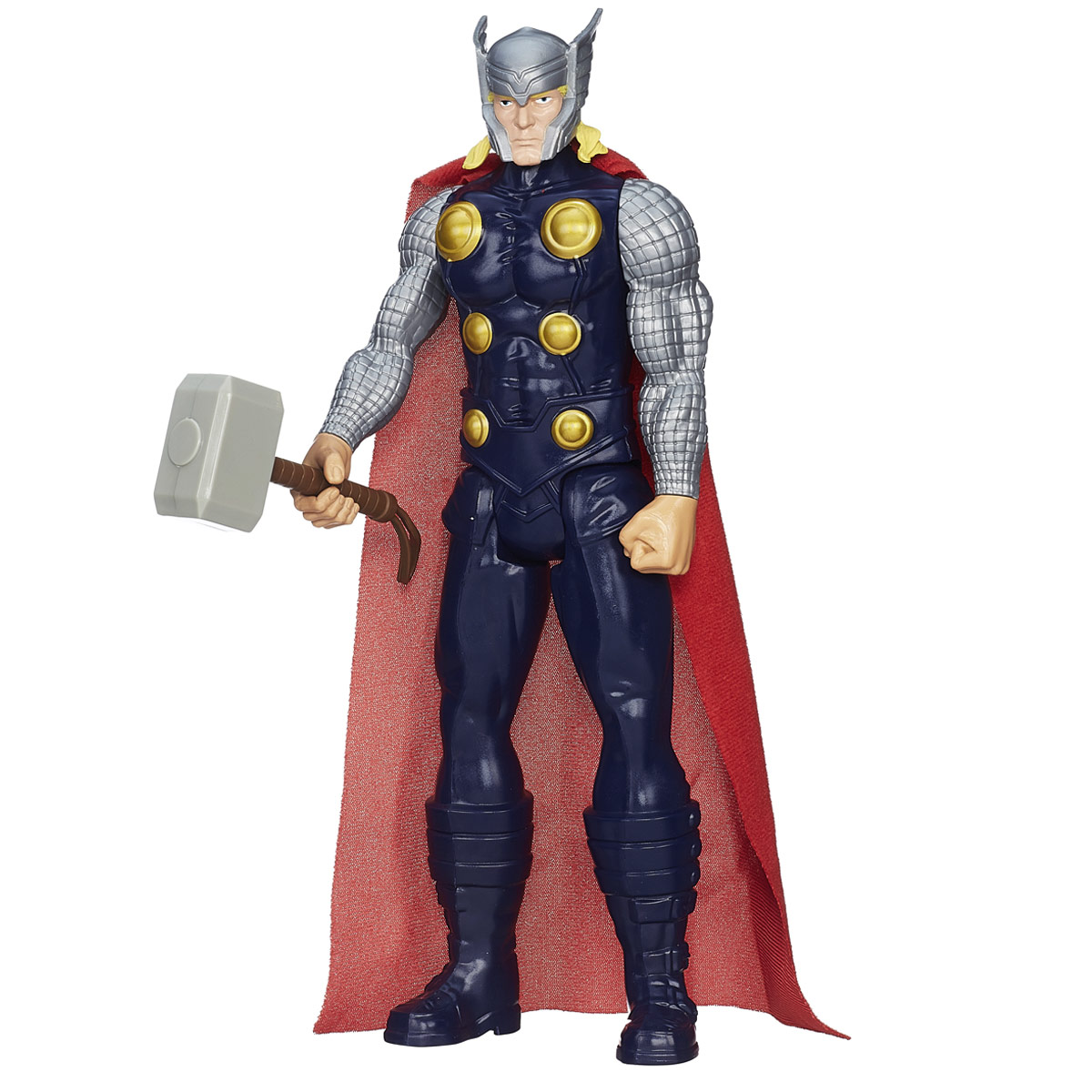 Фигурка Avengers Титаны: Тор, 29 смB0434EU4_B1670 Фигурка Avengers Титаны: Тор, 29 смB0434EU4_B1670Фигурка Avengers Титаны: Тор порадует любого маленького поклонника знаменитой серии Мстители (Avengers). Фигурка изготовлена из высококачественного прочного пластика и выполнена в виде супергероя Тора. Фигурка имеет 5 точек артикуляции - голова, руки, кисти и ноги подвижны. В комплект также входит оружие Тора - его верный молот. Тор - один из самых известных супергероев Вселенной Marvel, сын бога Одина. Он обладает сверхчеловеческой силой и выносливостью, а в бою полагается на свой верный молот - Мьельнир, который не может поднять никто, кроме него. Фигурка понравится как детям, так и взрослым коллекционерам, она станет отличным сувениром или займет достойное место в коллекции любого поклонника комиксов о непобедимых Мстителях.