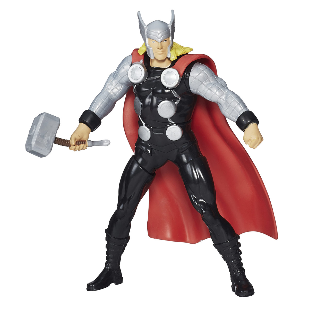 Боевая фигурка Avengers Thor, 16,5 смB1202_B1811 Боевая фигурка Avengers Thor, 16,5 смB1202_B1811Боевая фигурка Avengers Thor порадует любого маленького поклонника знаменитой серии Мстители (Avengers). Фигурка изготовлена из высококачественного прочного пластика и выполнена в виде супергероя Тора. Сведите ноги фигурки вместе, и Тор взмахнет рукой с молотом. Фигурка отличается высоким качеством исполнения и детализации. Тор - один из самых известных супергероев Вселенной Marvel, сын бога Одина. Он обладает сверхчеловеческой силой и выносливостью, а в бою полагается на свой верный молот - Мьельнир, который не может поднять никто, кроме него. Фигурка понравится как детям, так и взрослым коллекционерам, она станет отличным сувениром или займет достойное место в коллекции любого поклонника комиксов о непобедимых Мстителях.