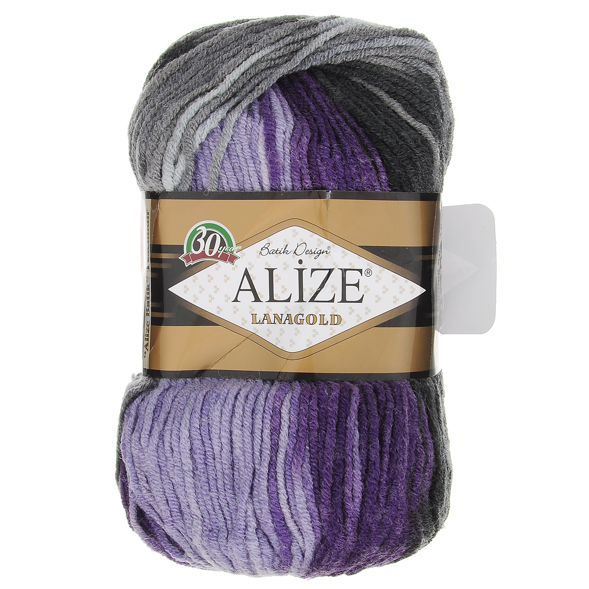Пряжа для вязания Alize Lanagold Batik Design, цвет: серый, белый, фиолетовый (4306), 240 м, 100 г, 5 шт364096_4306 Пряжа для вязания Alize Lanagold Batik Design, цвет: серый, белый, фиолетовый (4306), 240 м, 100 г, 5 шт364096_4306Полушерстяная пряжа Lanagold Batik Design - настоящая зимняя классика. Изделия из такой пряжи отлично поднимает настроение разнообразием своих красок. Большой выбор вариантов меланжевых расцветок позволяет создавать от веселых детских шапочек до элегантных женских пончо и солидных мужских пуловеров. С пряжей Lanagold Batik Design не требуется вывязывания узоров высокой сложности, так как пряжа эта отлично смотрится в любых косах и даже в простой чулочной вязке. Благодаря секционно окрашенной нити изделия получаются весьма оригинальными, стильными и нарядными. Кроме того, пряжа удобна в работе: средней толщины ниточка плотно скручена, упругая, гладкая, легко ложится и не слоится - с ней даже неопытная рукодельница справится без труда. Рекомендуемый размер спиц: №4-6 мм. Состав: 51% акрил, 49% шерсть.