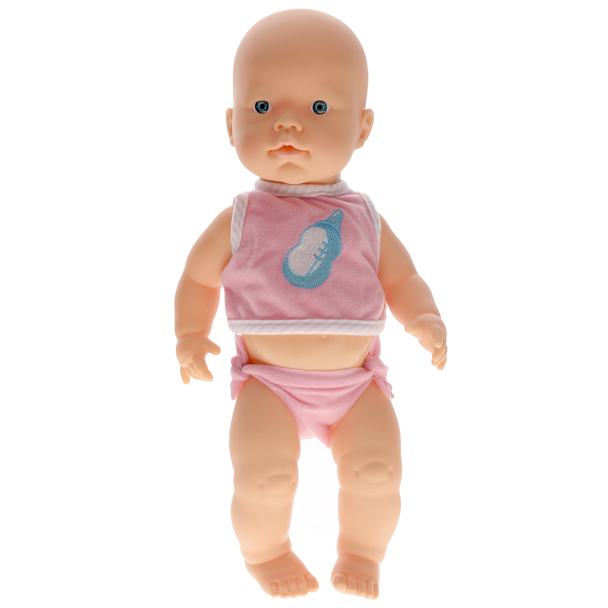 Кукла-пупс Falca Mon Bebe, с аксессуарами, цвет: розовый, 40 см40513 Кукла-пупс Falca Mon Bebe, с аксессуарами, цвет: розовый, 40 см40513Кукла-пупс Falca Mon Bebe порадует вашу малышку и доставит ей много удовольствия от часов, посвященных игре с ней. Кукла выглядит как настоящий малыш. Она одета в розовые футболку и трусики. В набор также входят бутылочка для кормления, стаканчик под бутылочку, чашечка с крышечкой, игрушка, поильник, тарелочка с отделениями для разной еды, ложка и вилка. Кукла не только пьёт водичку, но и писает на горшок, чем еще более похожа на настоящего ребёнка. После кормления и туалета пупса можно искупать, переодеть и дать игрушку. Игра с куклой разовьет в вашей малышке чувство ответственности и заботы. Порадуйте свою принцессу таким великолепным подарком!