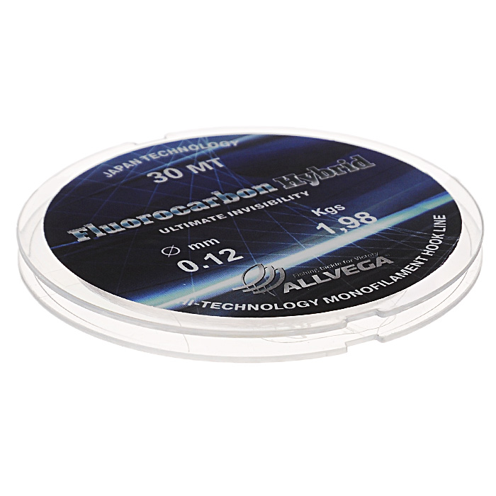 Леска Allvega Fluorocarbon Hybrid, цвет: прозрачный, 30 м, 0,12 мм, 1,98 кг36173 Леска Allvega Fluorocarbon Hybrid, цвет: прозрачный, 30 м, 0,12 мм, 1,98 кг36173Прозрачная леска Allvega Fluorocarbon Hybrid, состоящая из 65 % флюрокарбона. Флюрокарбоновое покрытие позволяет максимально повысить характеристики, при этом цена лески остается относительно низкой.