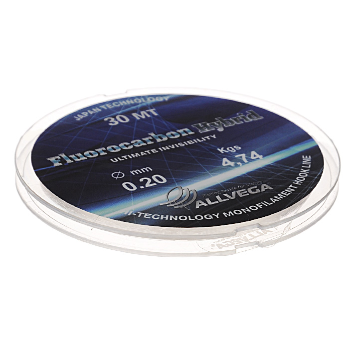 Леска Allvega Fluorocarbon Hybrid, цвет: прозрачный, 30 м, 0,2 мм, 4,74 кг36177 Леска Allvega Fluorocarbon Hybrid, цвет: прозрачный, 30 м, 0,2 мм, 4,74 кг36177Прозрачная леска Allvega Fluorocarbon Hybrid, состоящая из 65 % флюрокарбона. Флюрокарбоновое покрытие позволяет максимально повысить характеристики, при этом цена лески остается относительно низкой.