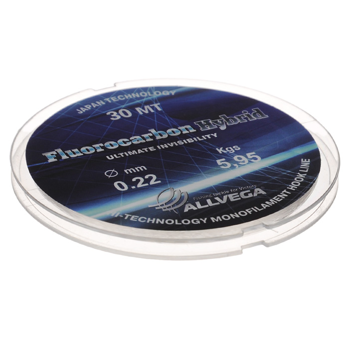 Леска Allvega Fluorocarbon Hybrid, цвет: прозрачный, 30 м, 0,22 мм, 5,95 кг36178 Леска Allvega Fluorocarbon Hybrid, цвет: прозрачный, 30 м, 0,22 мм, 5,95 кг36178Прозрачная леска Allvega Fluorocarbon Hybrid, состоящая из 65 % флюрокарбона. Флюрокарбоновое покрытие позволяет максимально повысить характеристики, при этом цена лески остается относительно низкой.